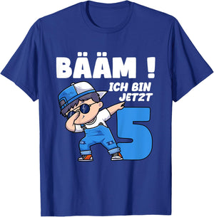 Children's Bäm ich bin 5 Birthday Boy Five Years Birthday Shirt , black T-Shirt - T-Shirt | Royal