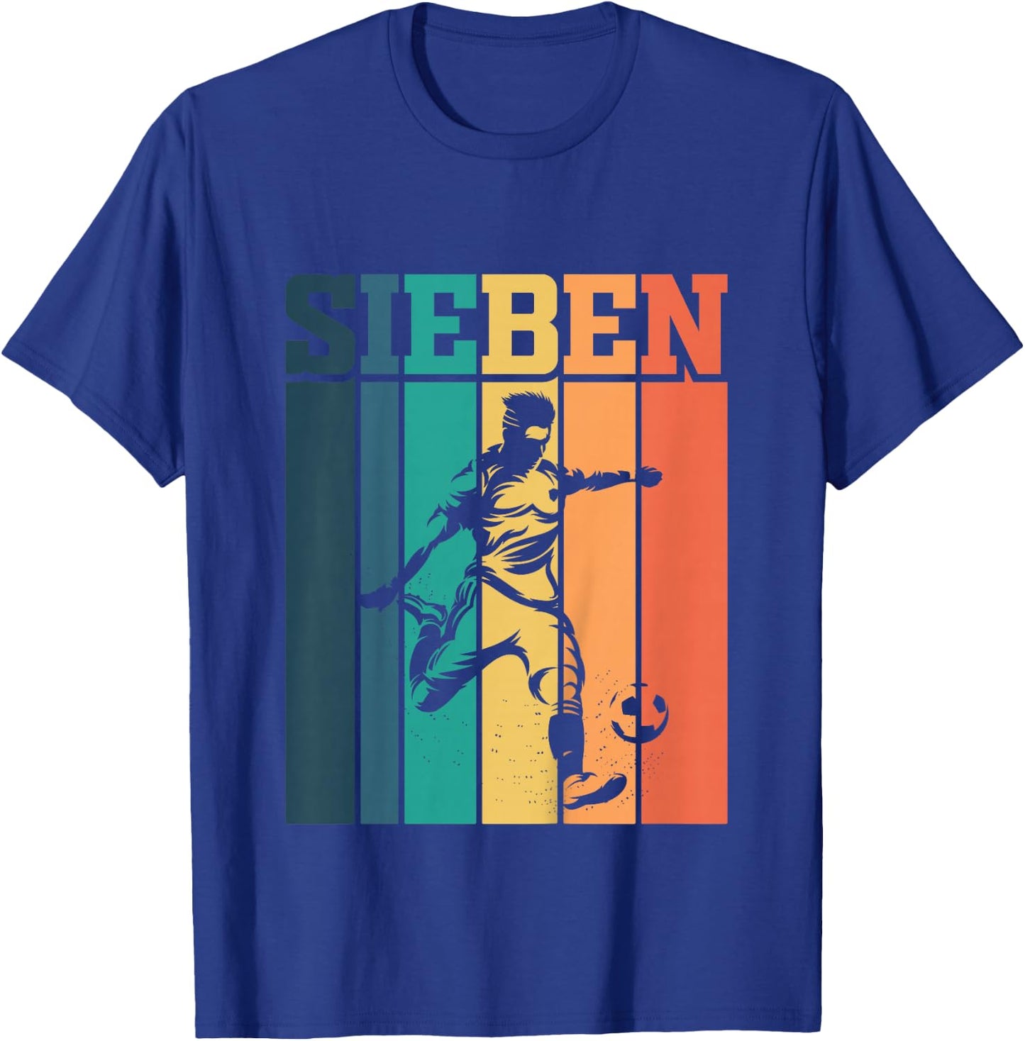Children's Birthday 7 Years 7th Birthday Football , black T-Shirt - T-Shirt | Royal