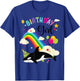 Cute Birthday Girl Orca Lovers & Killer Whale Lovers Rainbow T-Shirt - T-Shirt | Royal