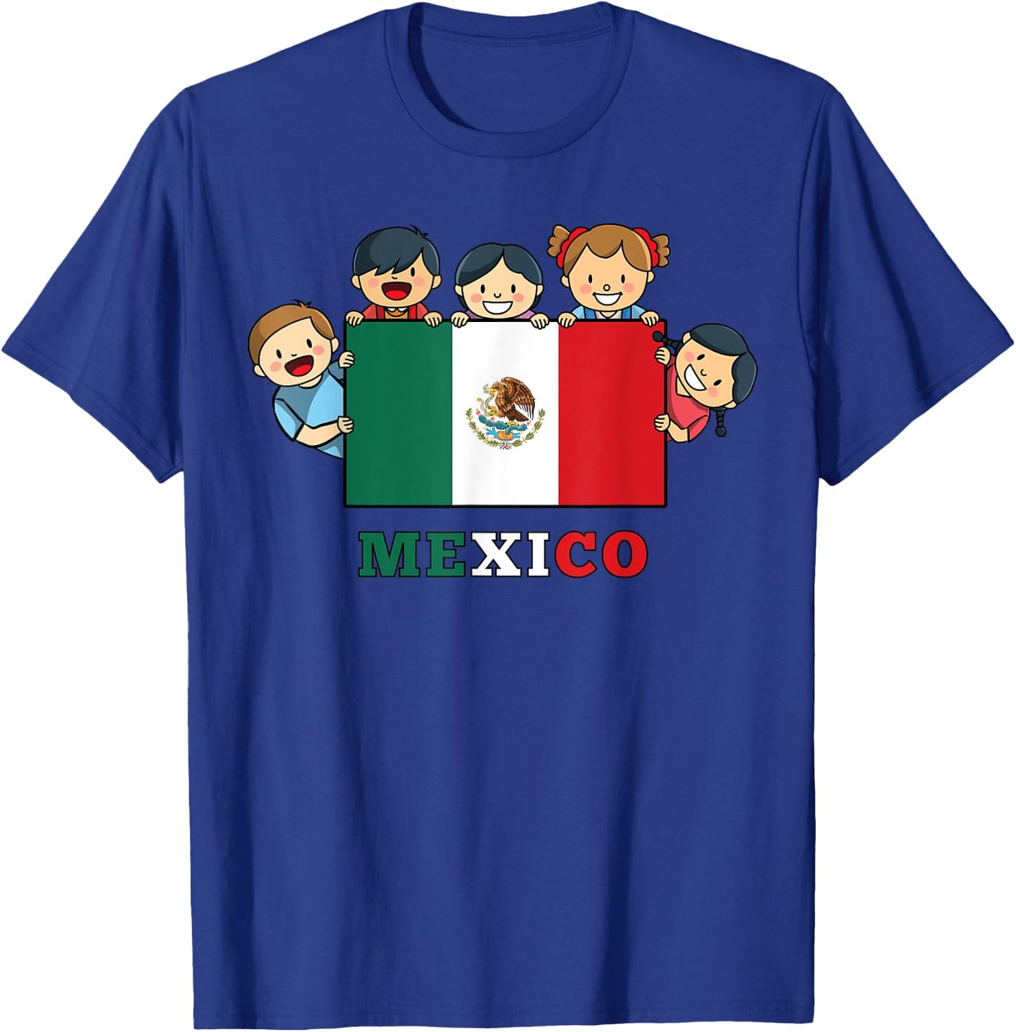 Kids Mexico Flag Hispanic Heritage Month Mexican T-Shirt - T-Shirt | Royal