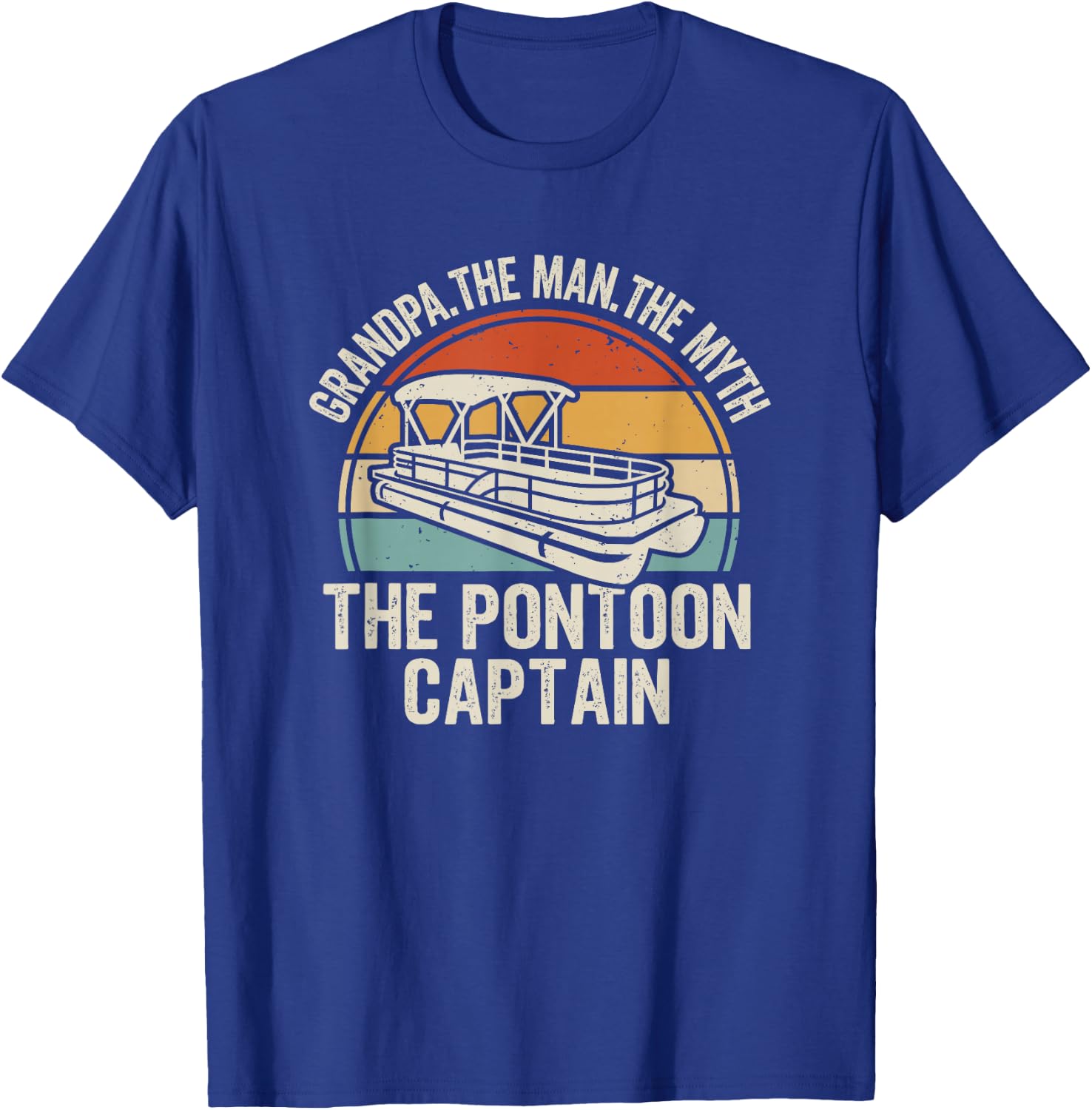 Grandpa Man Myth Pontoon Boat Captain T-Shirt - T-Shirt | Royal