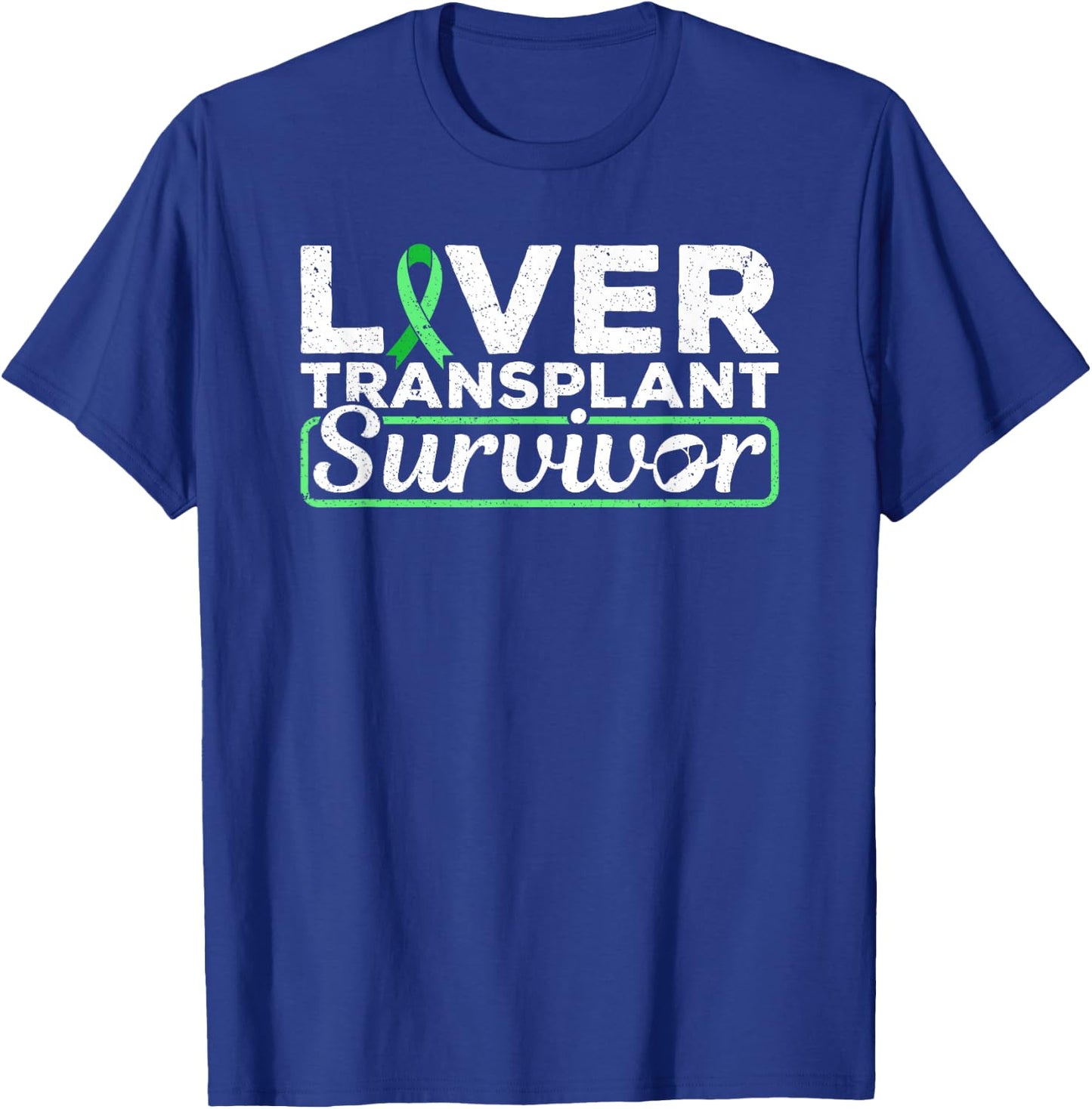 Liver Transplant Survivor Green Ribbon T-Shirt - T-Shirt | Royal