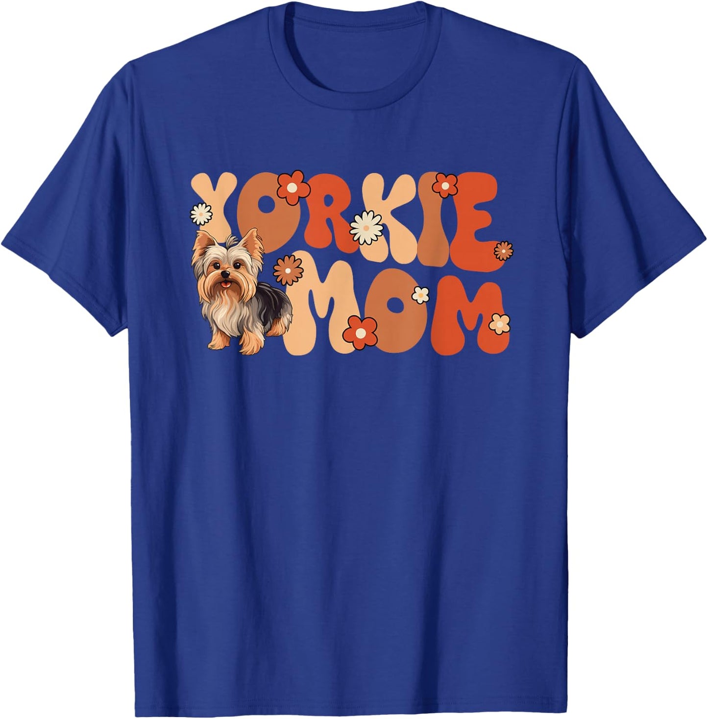 Yorkshire Terrier Groovy World's Best Yorkie Mom T-Shirt - T-Shirt | Royal