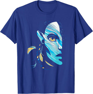 Avatar: The Way of Water Neytiri Na'vi Ocean Half Face , black T-Shirt - T-Shirt | Royal