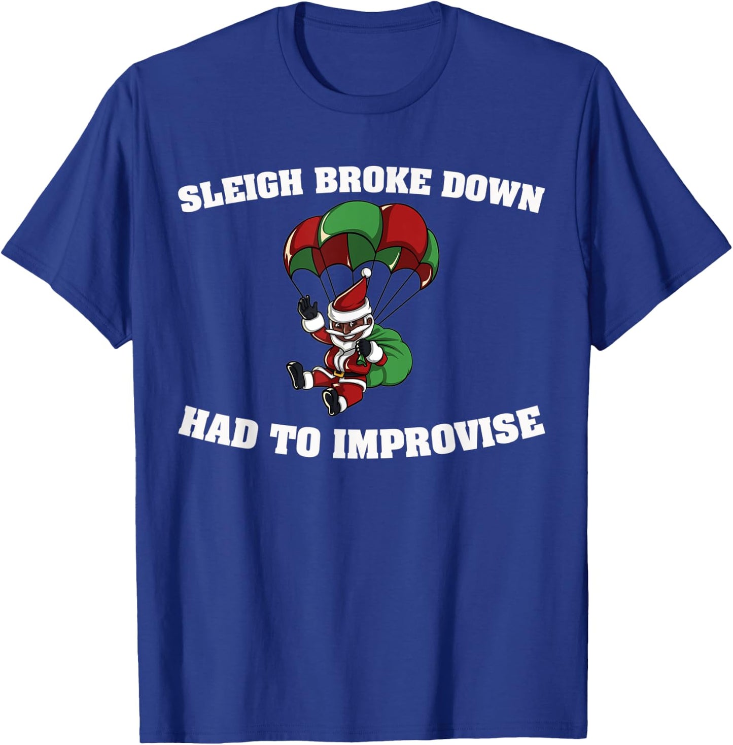 Funny African American Santa Ugly Christmas T-Shirt - T-Shirt | Royal