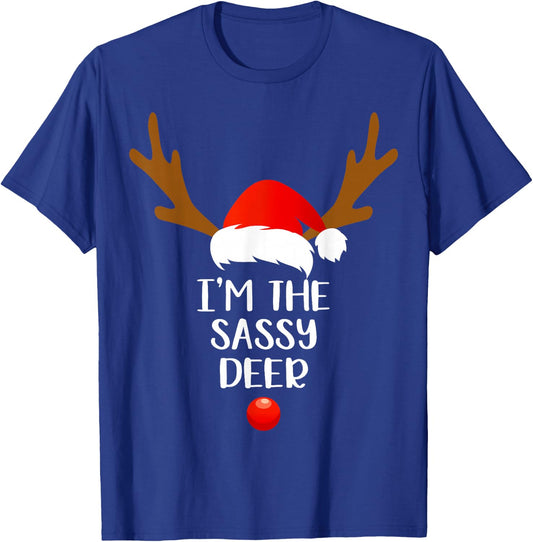 I'm The Sassy Deer Matching Family Group Gift Fun Christmas T-Shirt - T-Shirt | Royal