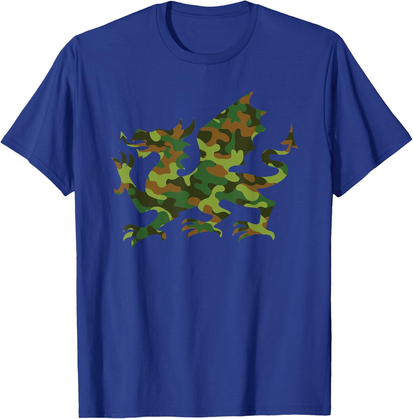 Cool Camo Camouflage Dragon Fantasy Gamer Dragon Men Women T-Shirt - T-Shirt | Royal