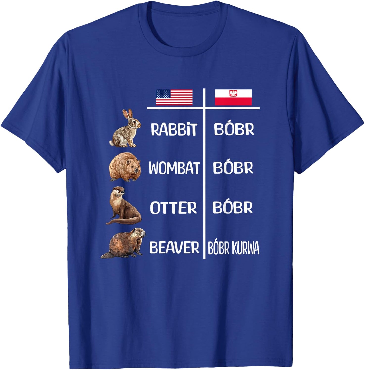 Funny Polish vs. English - Bóbr Kurwa Bober Kurwa T-Shirt - T-Shirt | Royal