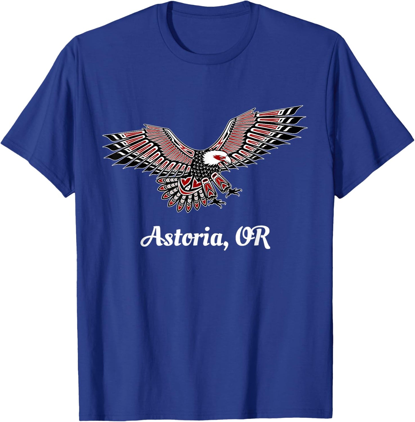 Astoria, OR Eagle PNW Native American Totem T-Shirt - T-Shirt | Royal