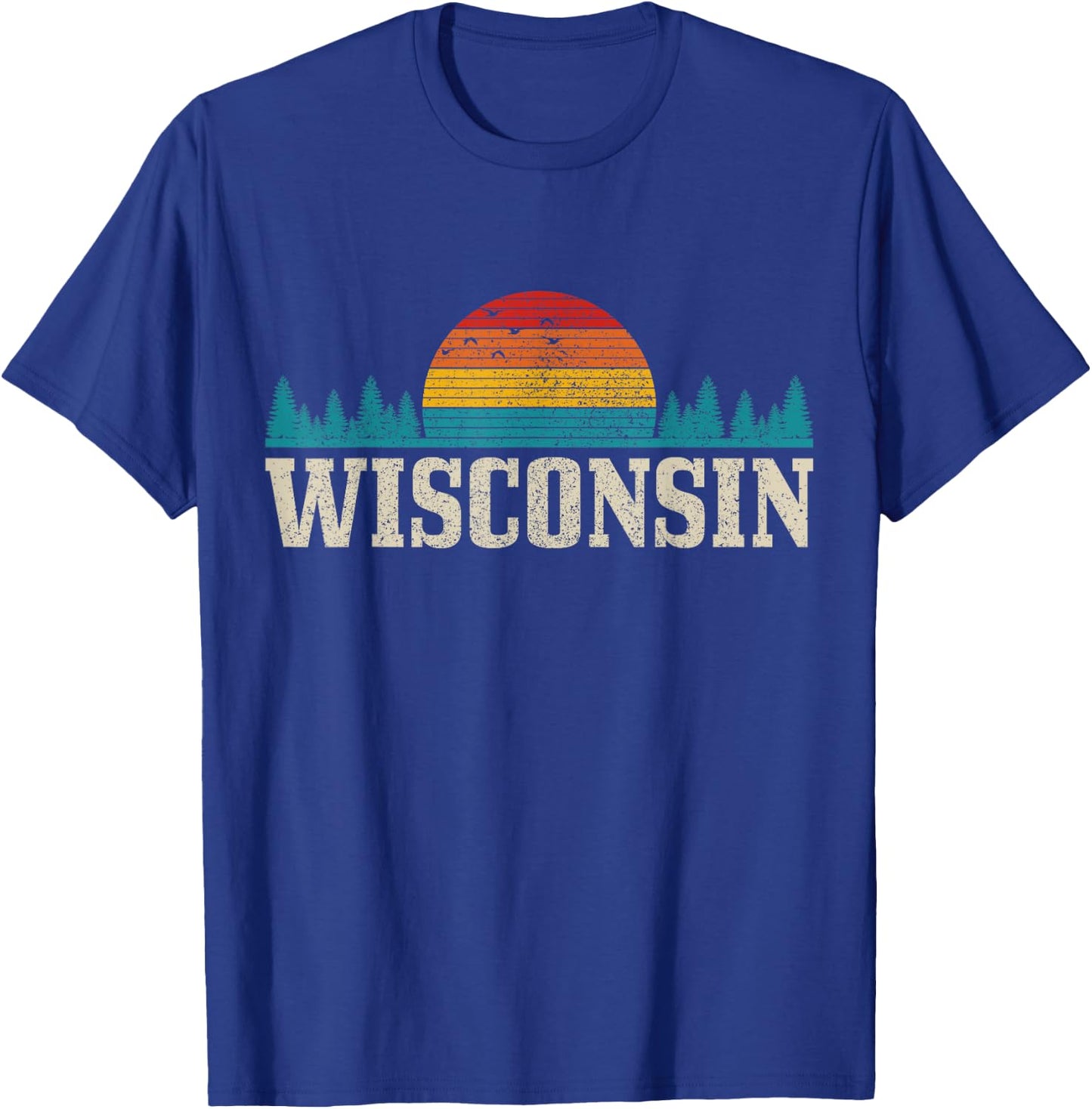 Wisconsin Vintage USA America Souvenir T-Shirt - T-Shirt | Royal