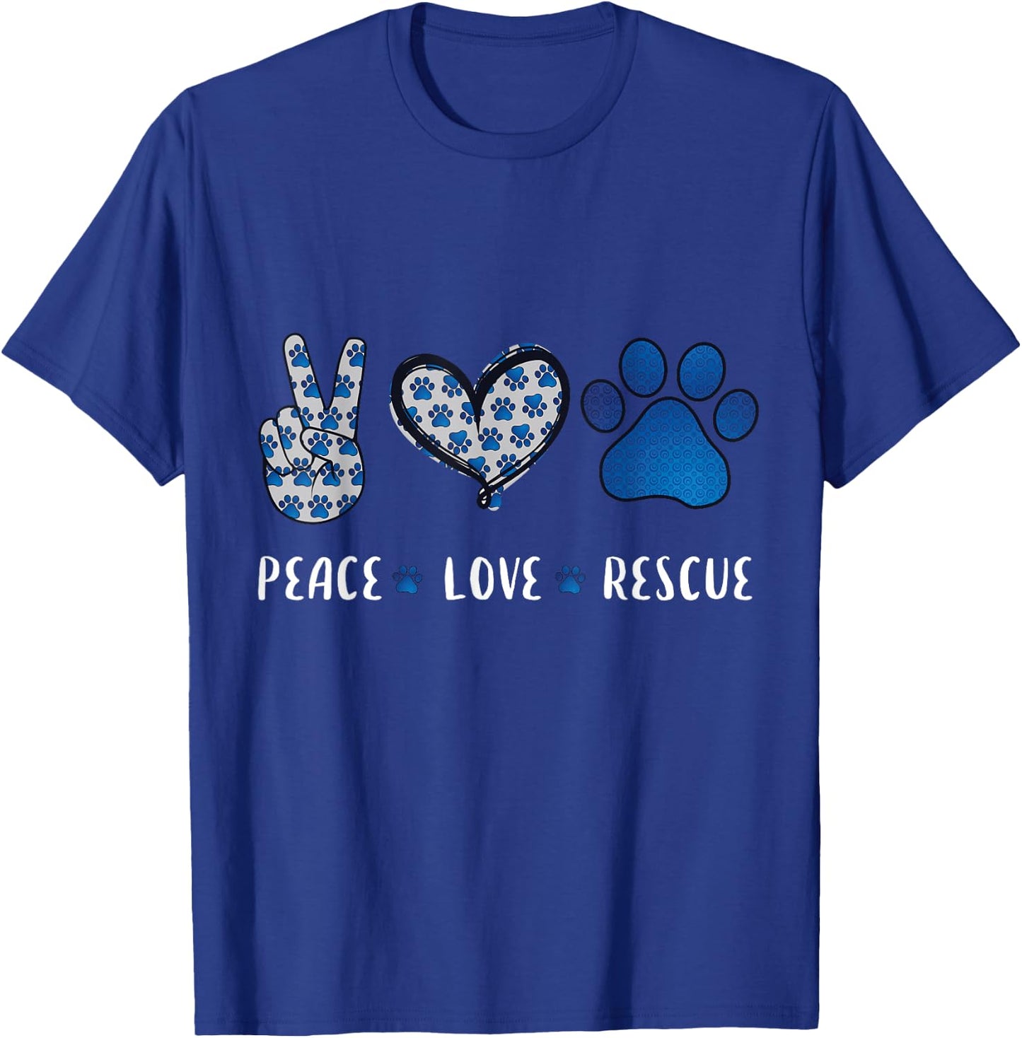 Peace Love dog cat rescue pets gifts women vet tech T-Shirt - T-Shirt | Royal