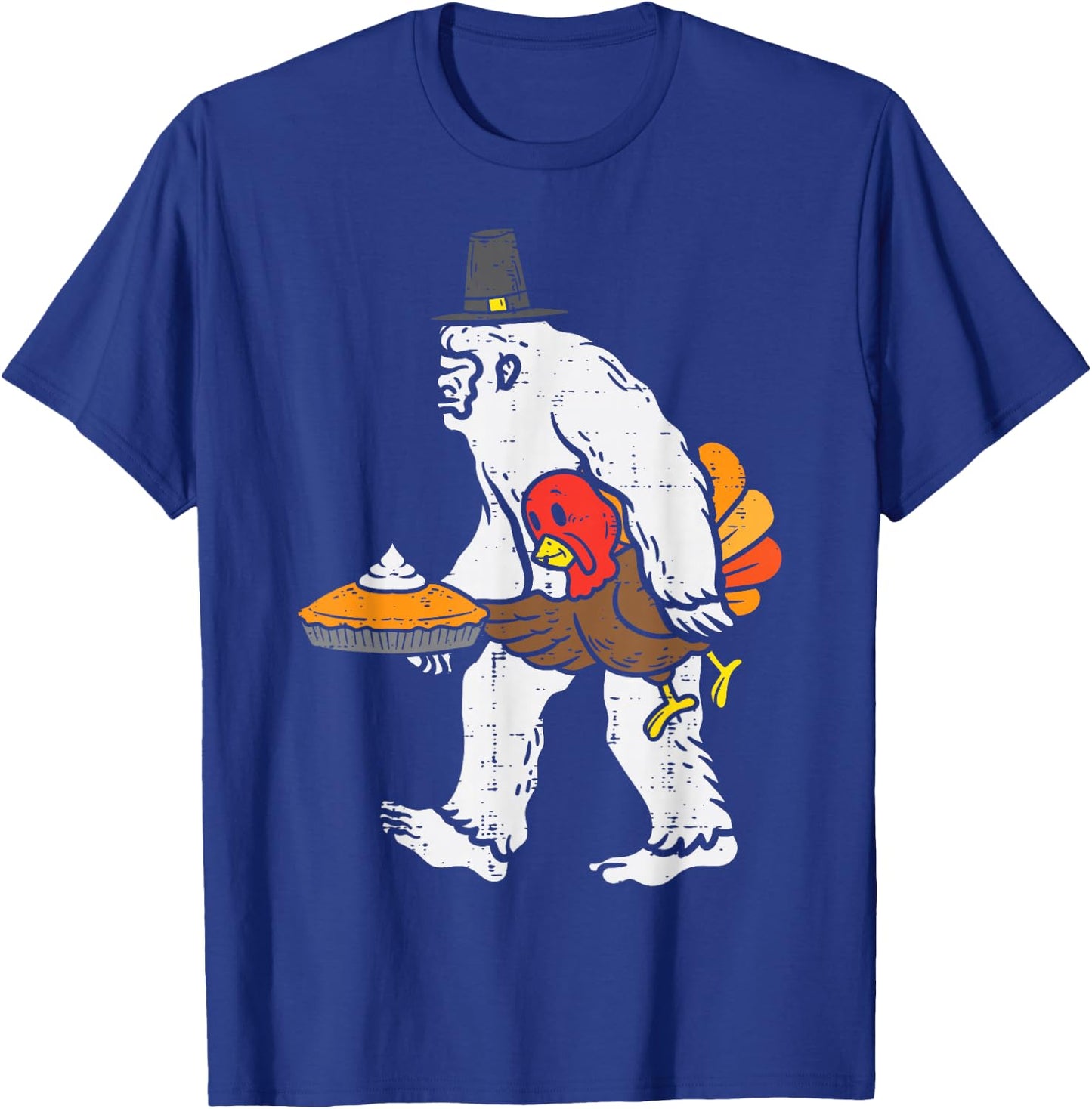 Thanksgiving Bigfoot Sasquatch Turkey Day Men Women Kids T-Shirt - T-Shirt | Royal