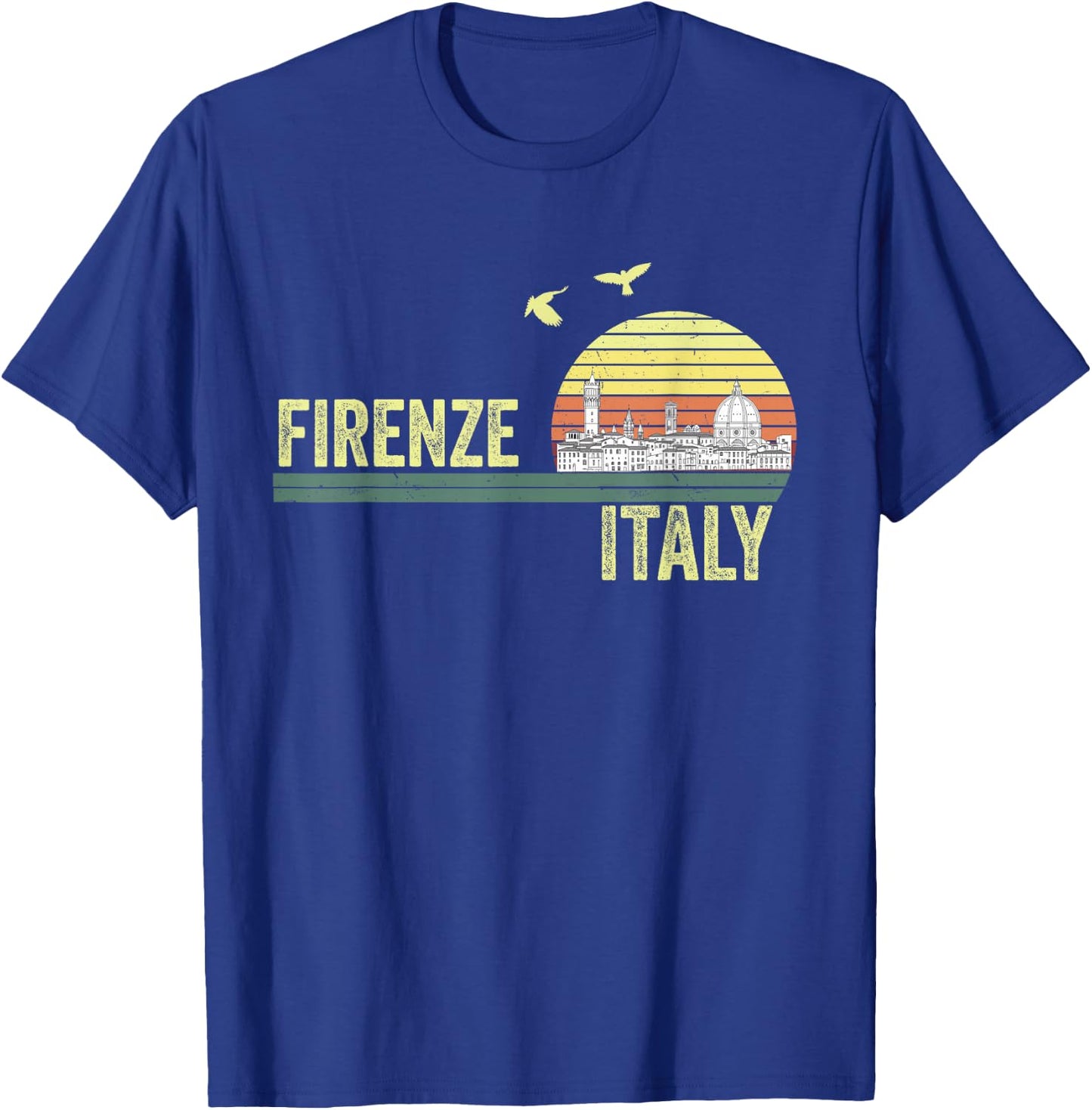 Souvenirs From Italy Firenze Florence Retro Vintage Skyline T-Shirt - T-Shirt | Royal