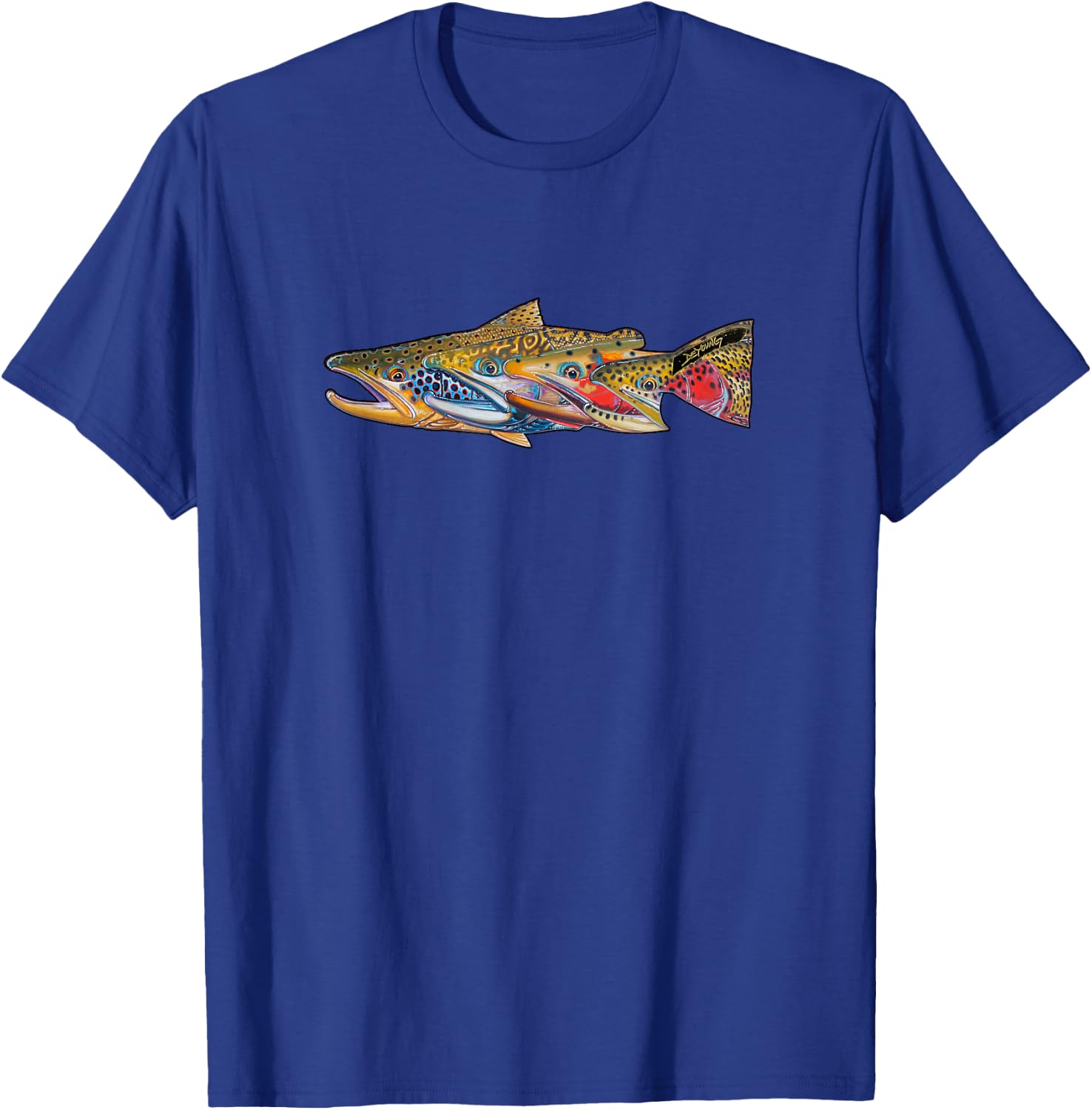 Fab Four Trout Derek DeYoung Fishing Gift T-Shirt - T-Shirt | Royal
