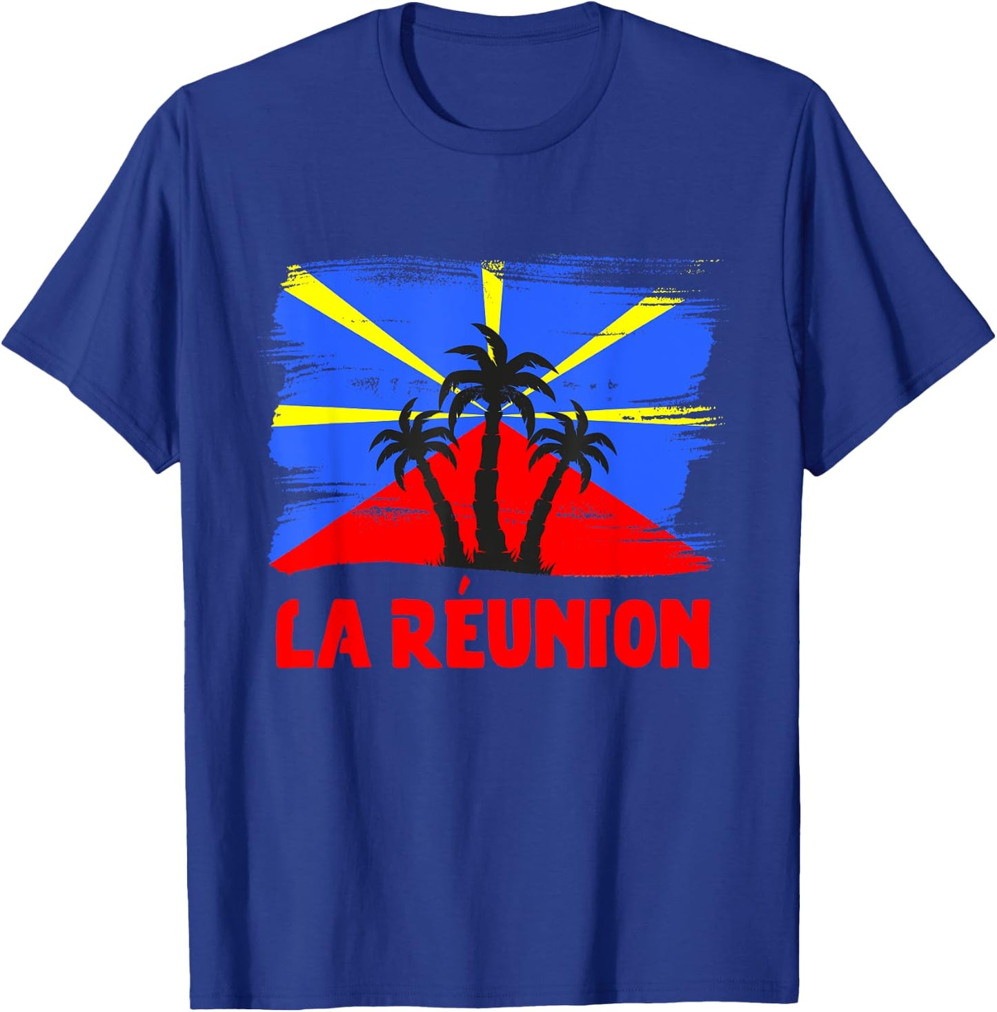 Reunion Island Flag Reunion Reunion Island Vintage , Black, S T-Shirt - T-Shirt | Royal
