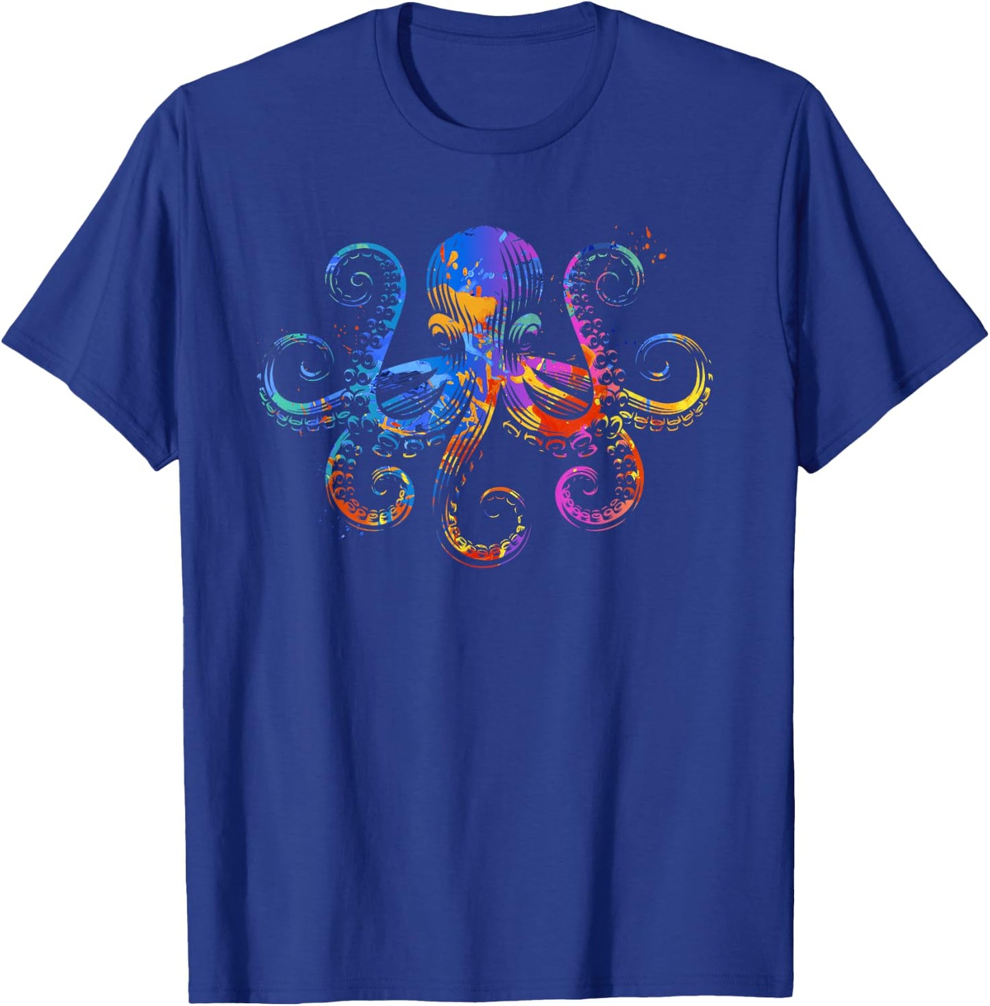 Octopus Graphic - Colorful Ocean Octopus Design T-Shirt - T-Shirt | Royal