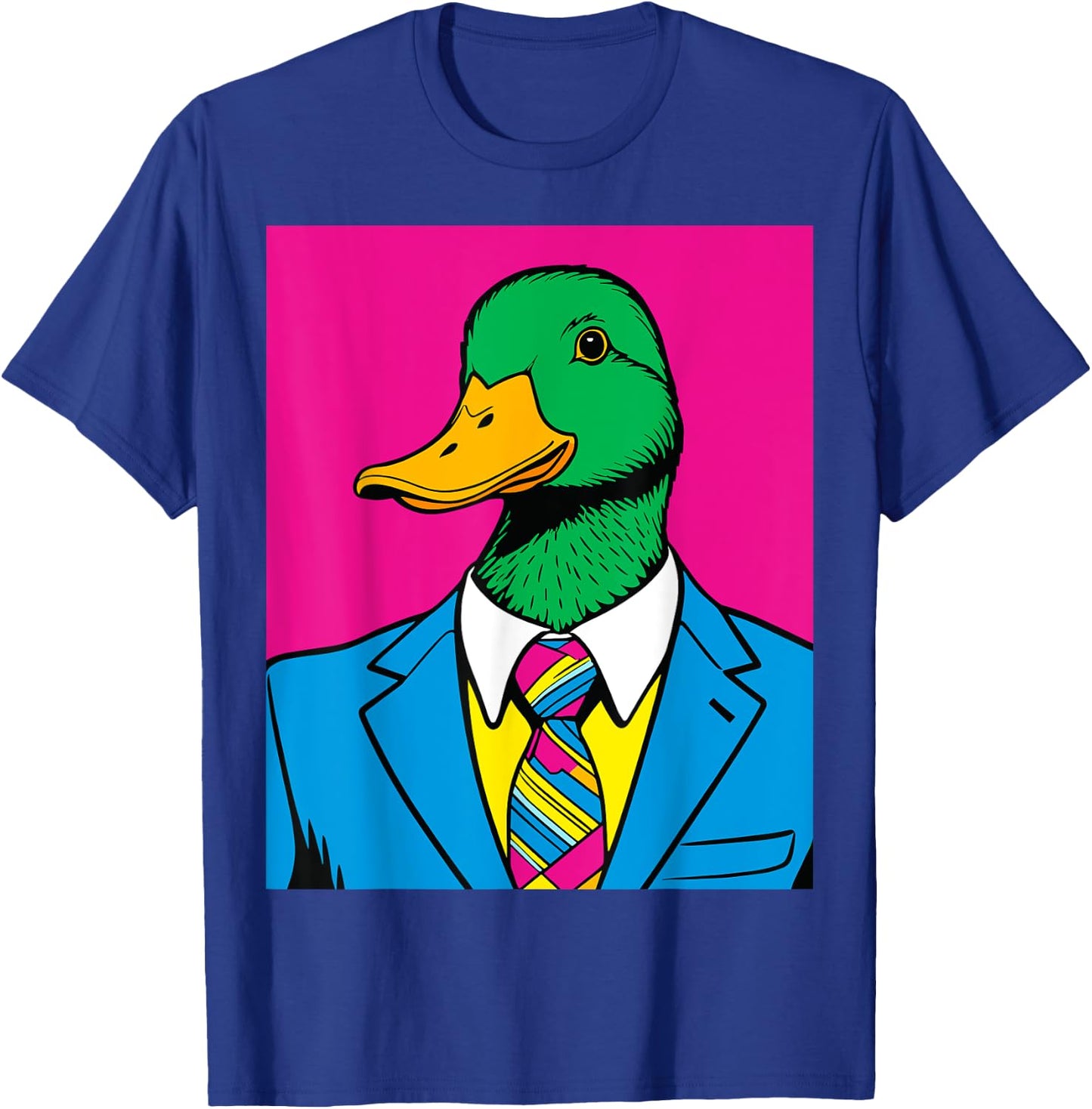 Pop Art Mallard Duck in Business Suit T-Shirt - T-Shirt | Royal