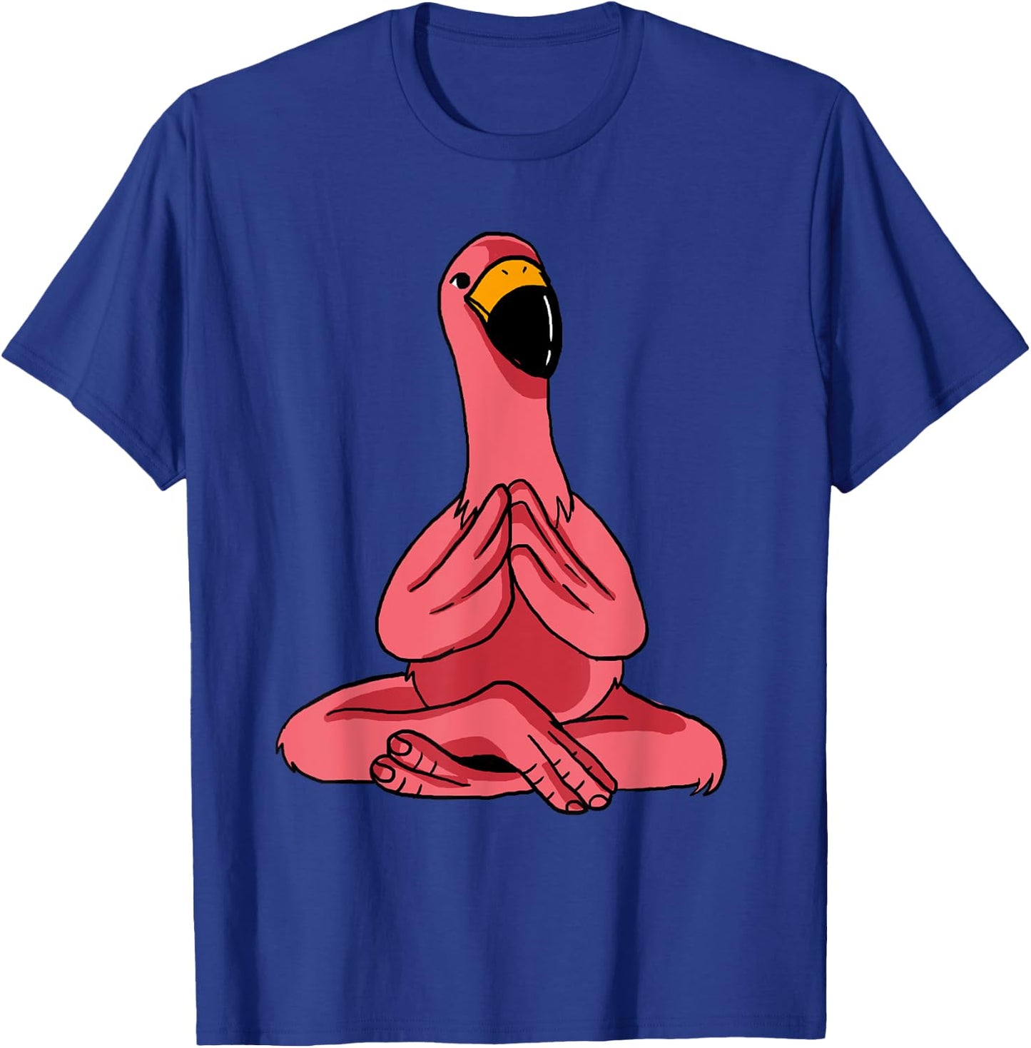 Meditating Exercise Tropical Animal Gift Men Women Cute Yoga Flamingos Funny Pink Water Bird Meditation Lovers -Adults, -Kids T-Shirt - T-Shirt | Royal