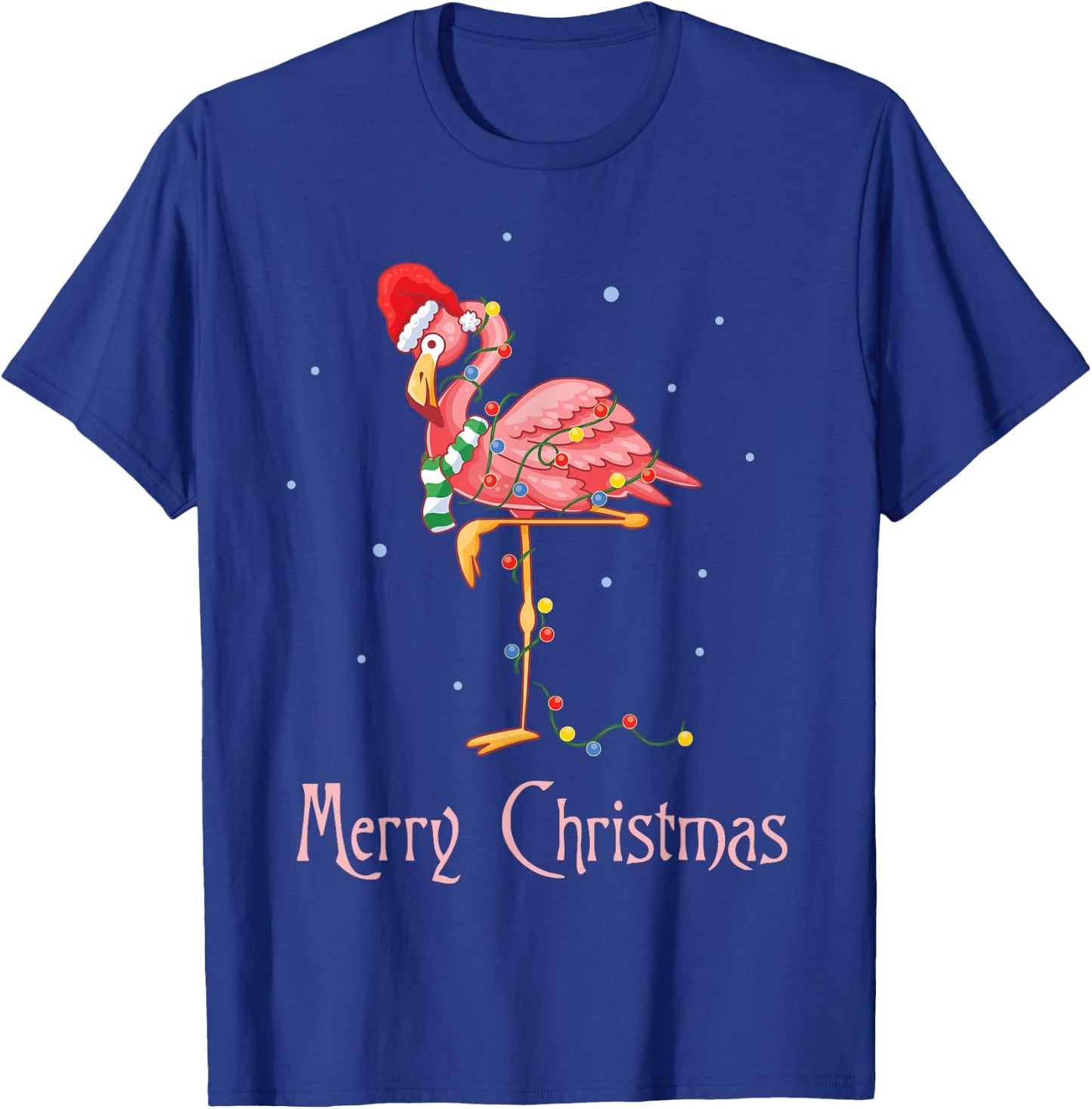 Merry Christmas Pink Flamingo Cute Xmas Costume T-Shirt - T-Shirt | Royal