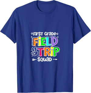 First Grade Field Trip Squad 1st Grade Kids Teacher T-Shirt - T-Shirt | Royal