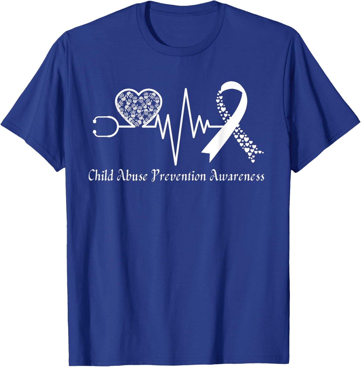 Child Abuse Prevention Awareness Month In April We Wear Blue T-Shirt - T-Shirt | Royal