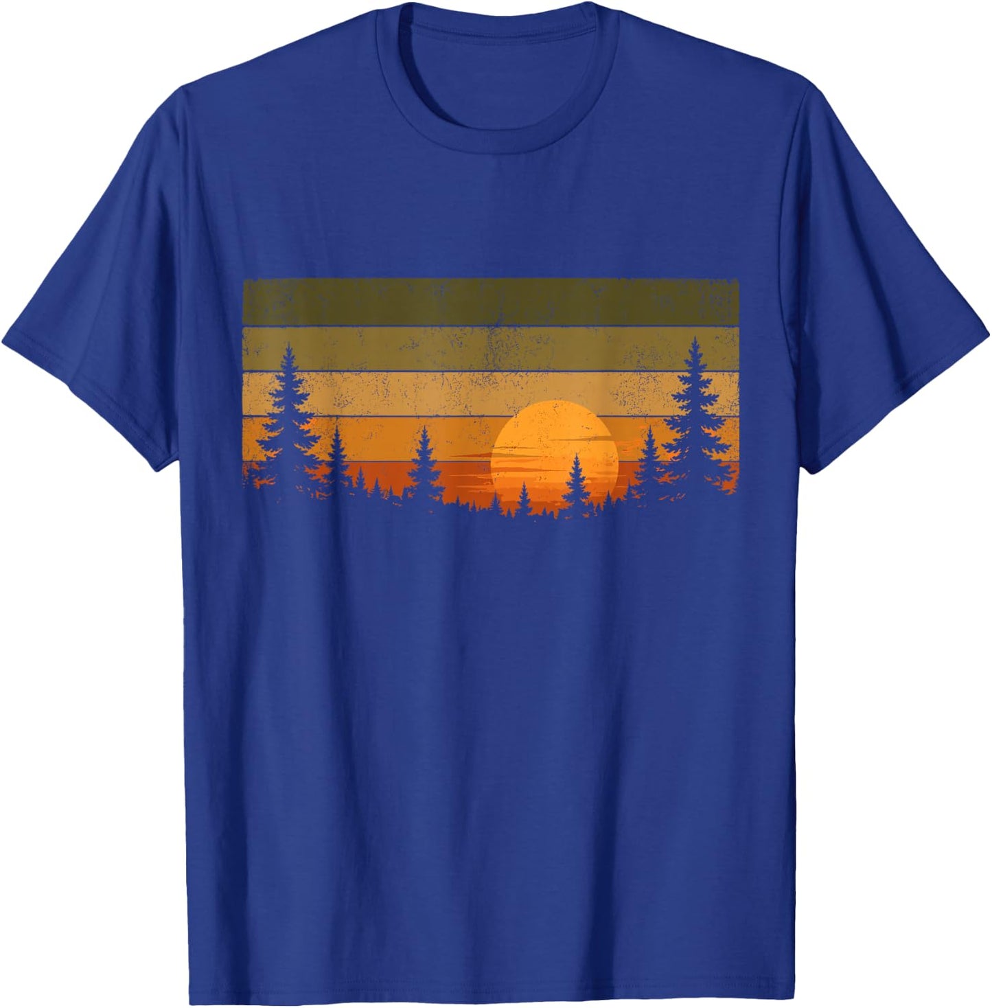 Forest Trees Wildlife Outdoors Nature Women Men Vintage T-Shirt - T-Shirt | Royal