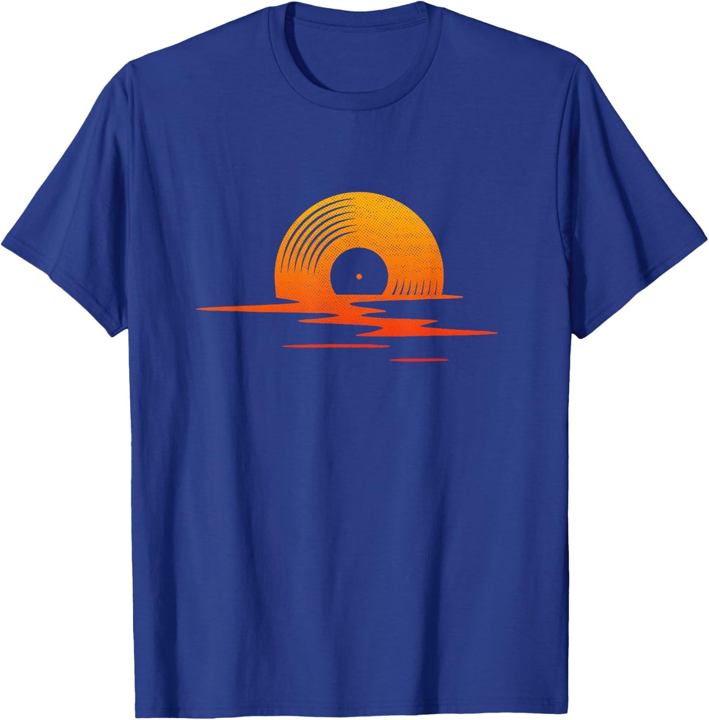 Vinyl Sunset Analog Record Player DJ Nerd Synthesizer T-Shirt - T-Shirt | Royal