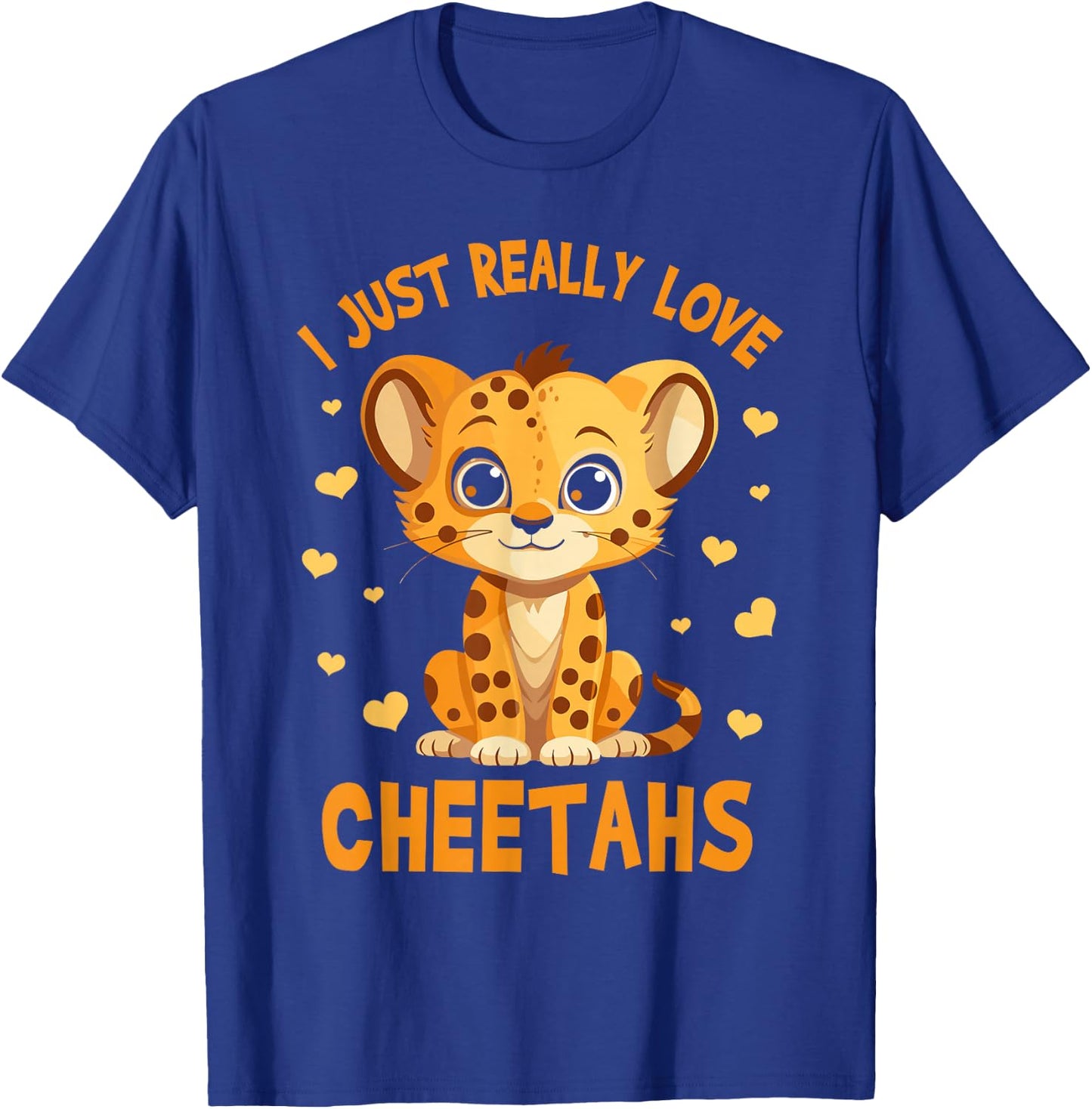 Kids Leopard Cheetah I Just Really Love Cheetahs T-Shirt - T-Shirt | Royal