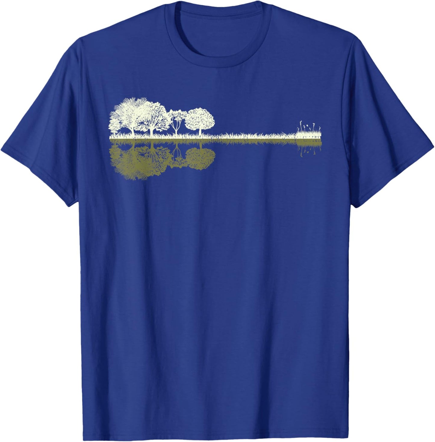 Nature Guitar - Musician - Rock - Acoustic Guitar Forest , Black T-Shirt - T-Shirt | Royal