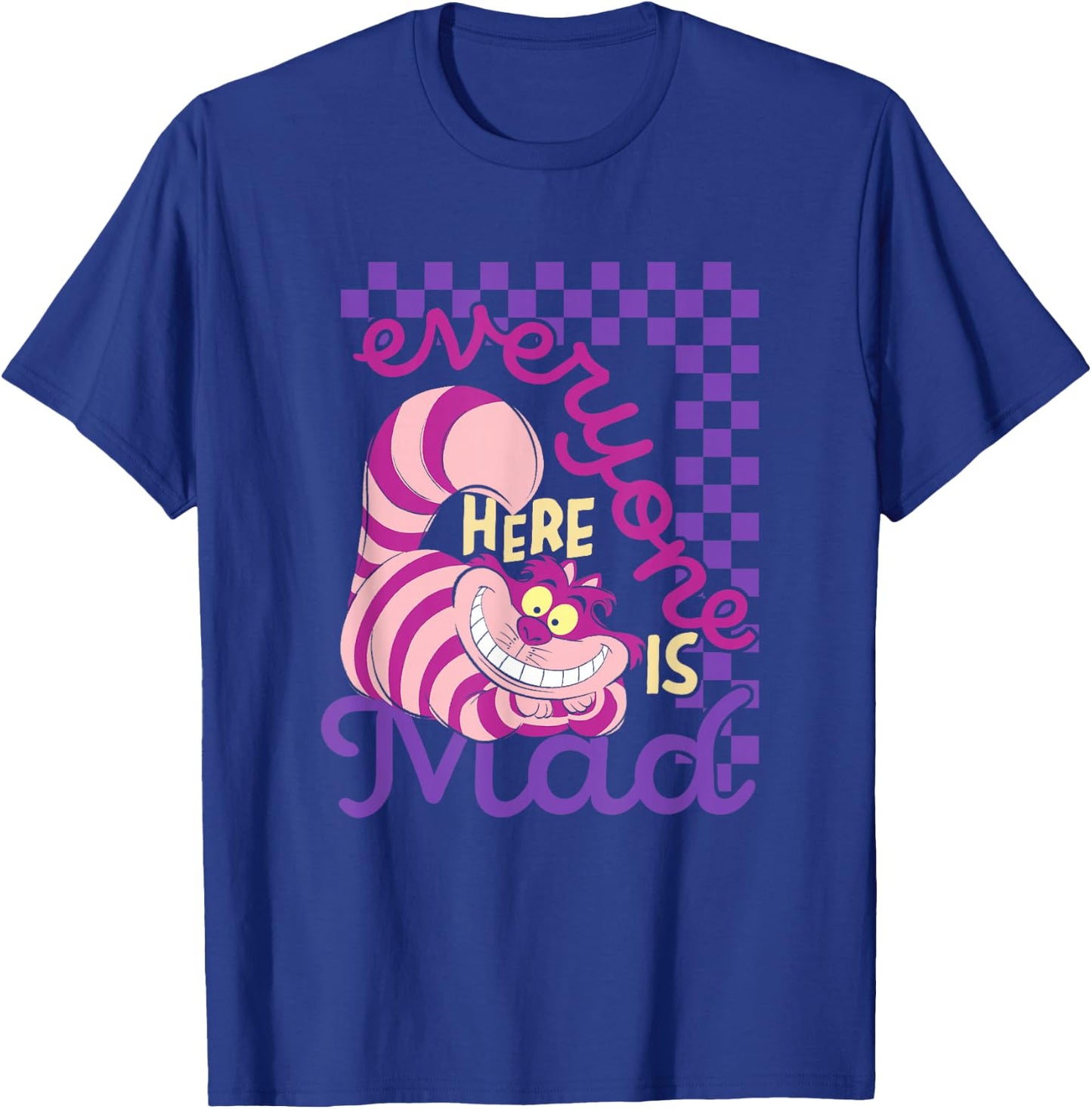 Disney Alice in Wonderland Cheshire Cat Everyone Here is Mad T-Shirt - T-Shirt | Royal