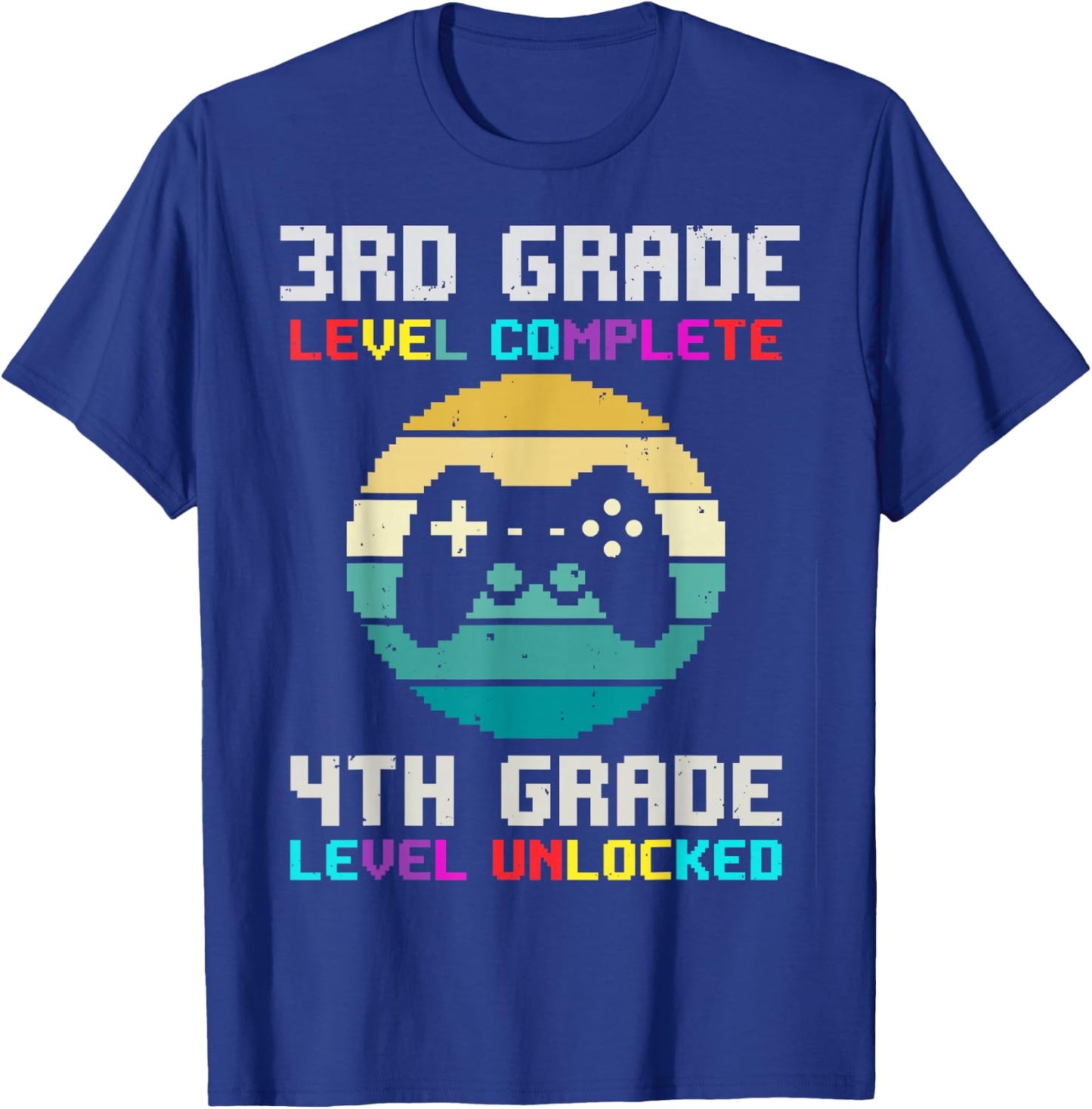 3rd Grade Level Complete 4th Unlocked Back School Video Game T-Shirt - T-Shirt | Royal