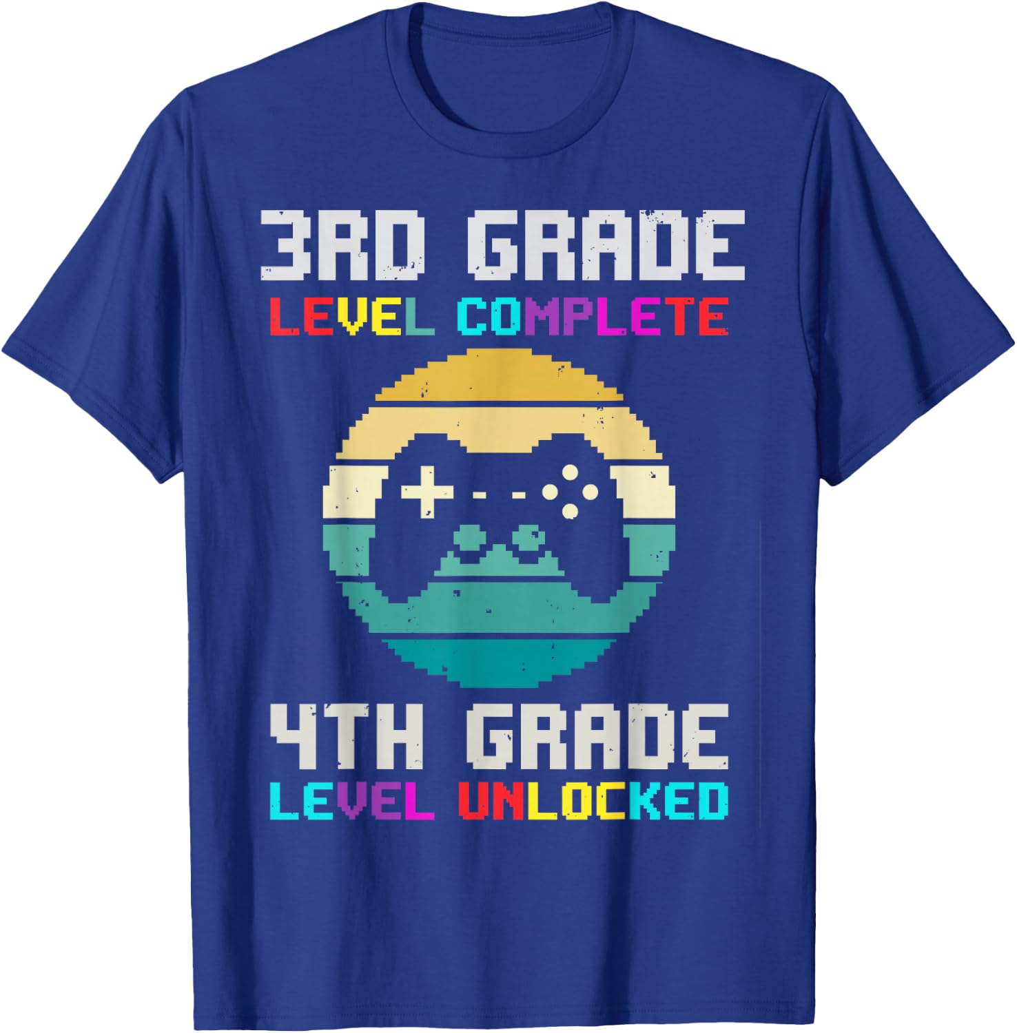 3rd Grade Level Complete 4th Unlocked Back School Video Game T-Shirt - T-Shirt | Royal