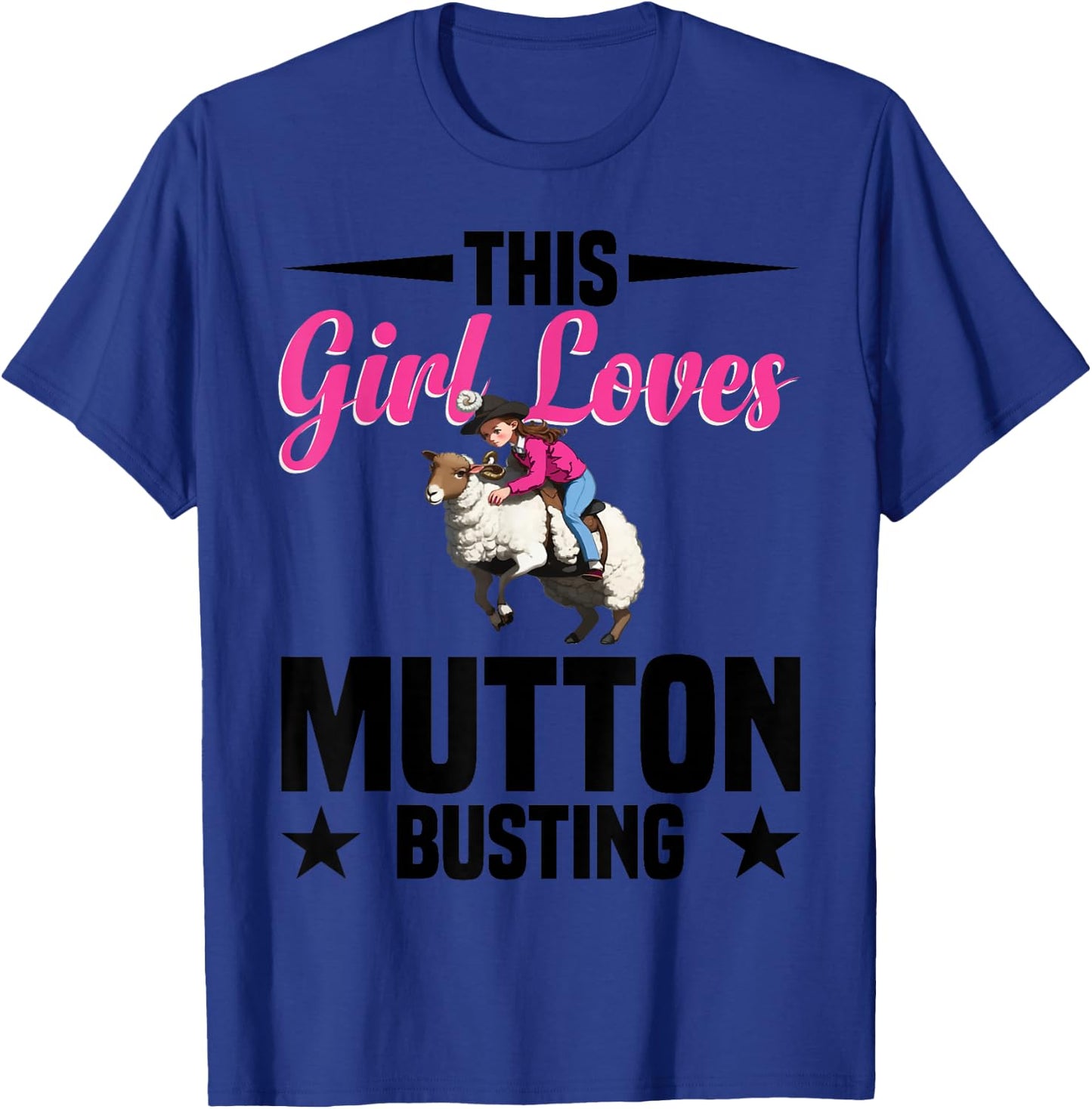 Mutton Busting Vest Rodeo for Girls Mutton Buster T-Shirt - T-Shirt | Royal