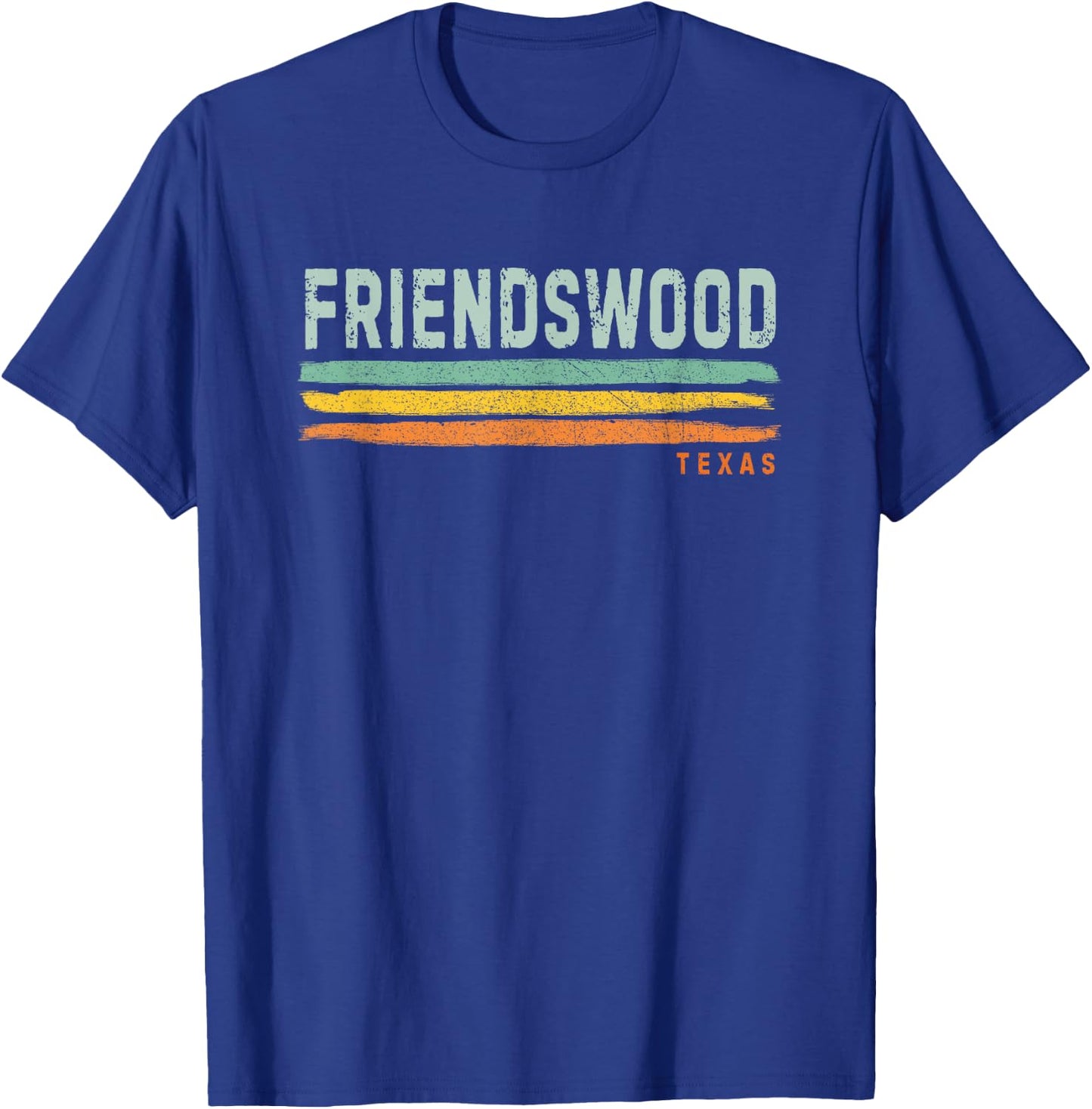 Vintage Stripes Friendswood TX T-Shirt - T-Shirt | Royal