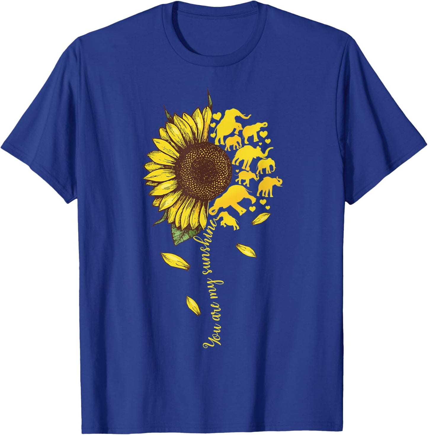 My Sunshine Elephant Sunflower Funny Gifts Men Women Girls T-Shirt - T-Shirt | Royal