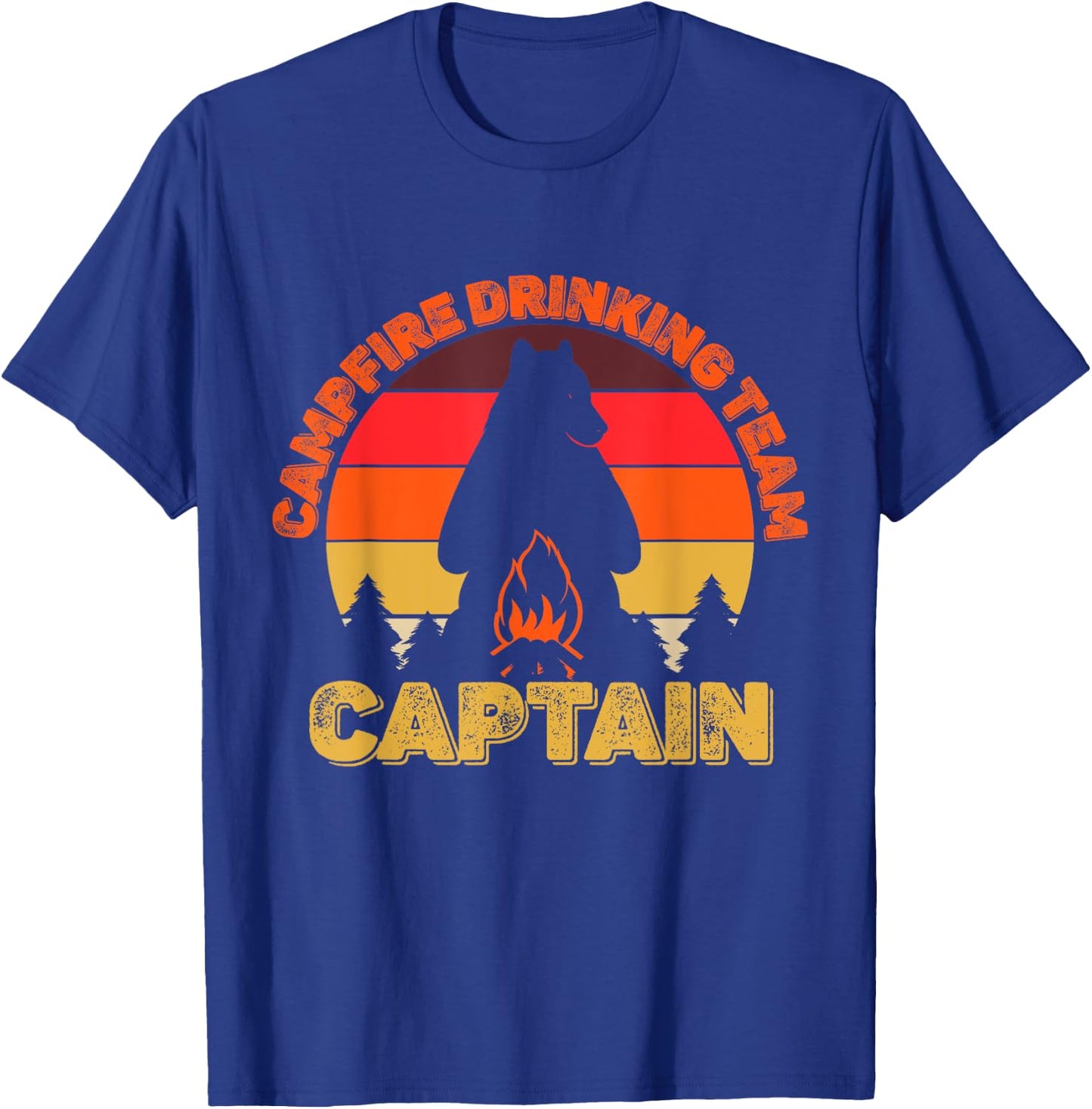 Campers Campfire Drinking Team Captain Camping Bears Funny T-Shirt - T-Shirt | Royal