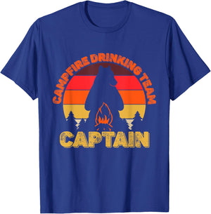 Campers Campfire Drinking Team Captain Camping Bears Funny T-Shirt - T-Shirt | Royal