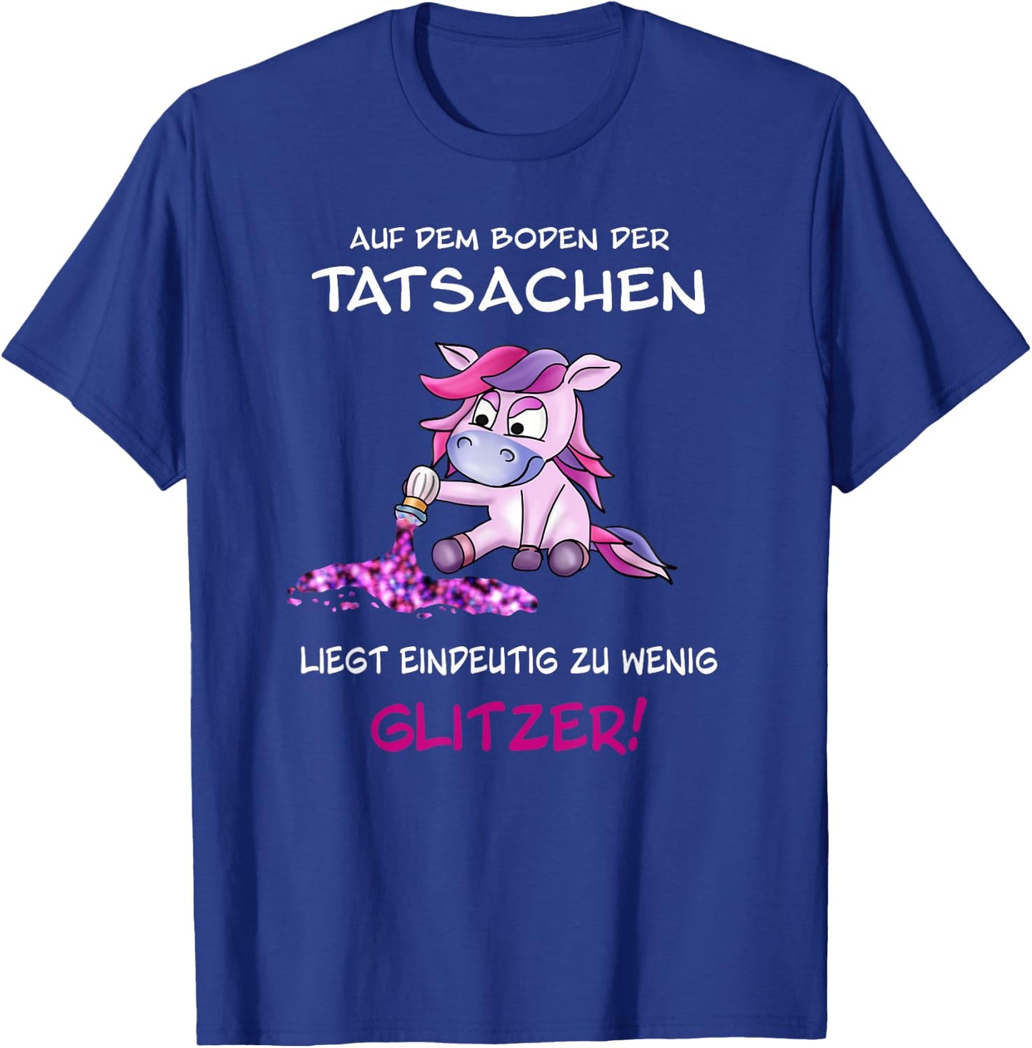 Cute unicorn sprinkles glitter with funny saying , black, s T-Shirt - T-Shirt | Royal