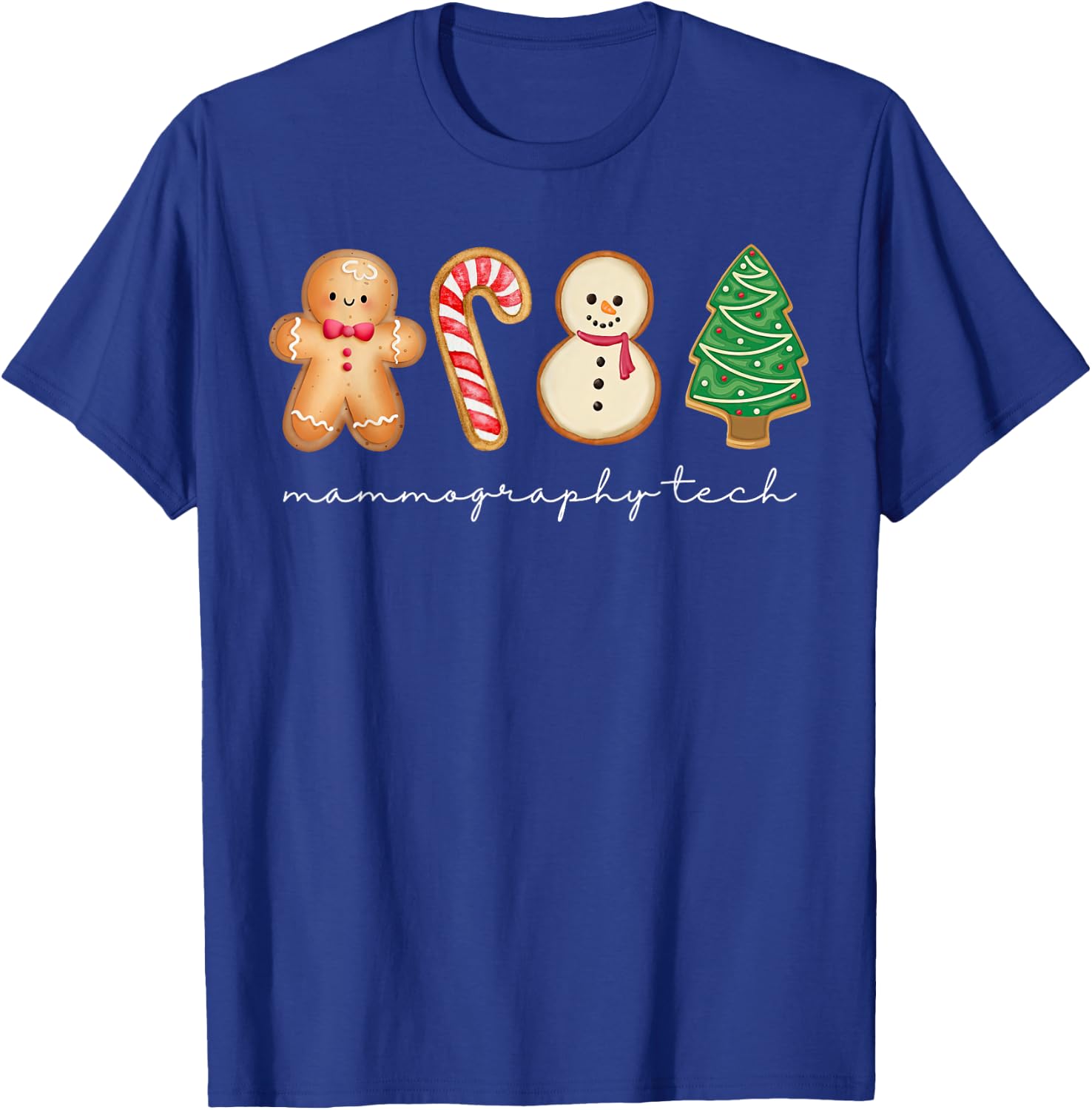 Mammography Tech Mammo Technologist Mammogram Christmas T-Shirt - T-Shirt | Royal