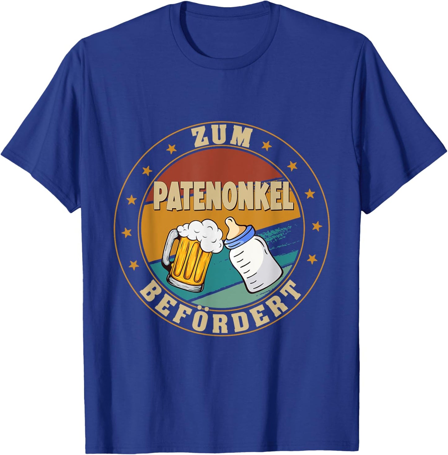 Men's with German Text "Zum Patenonkel beförder" [German Language], black, s T-Shirt - T-Shirt | Royal
