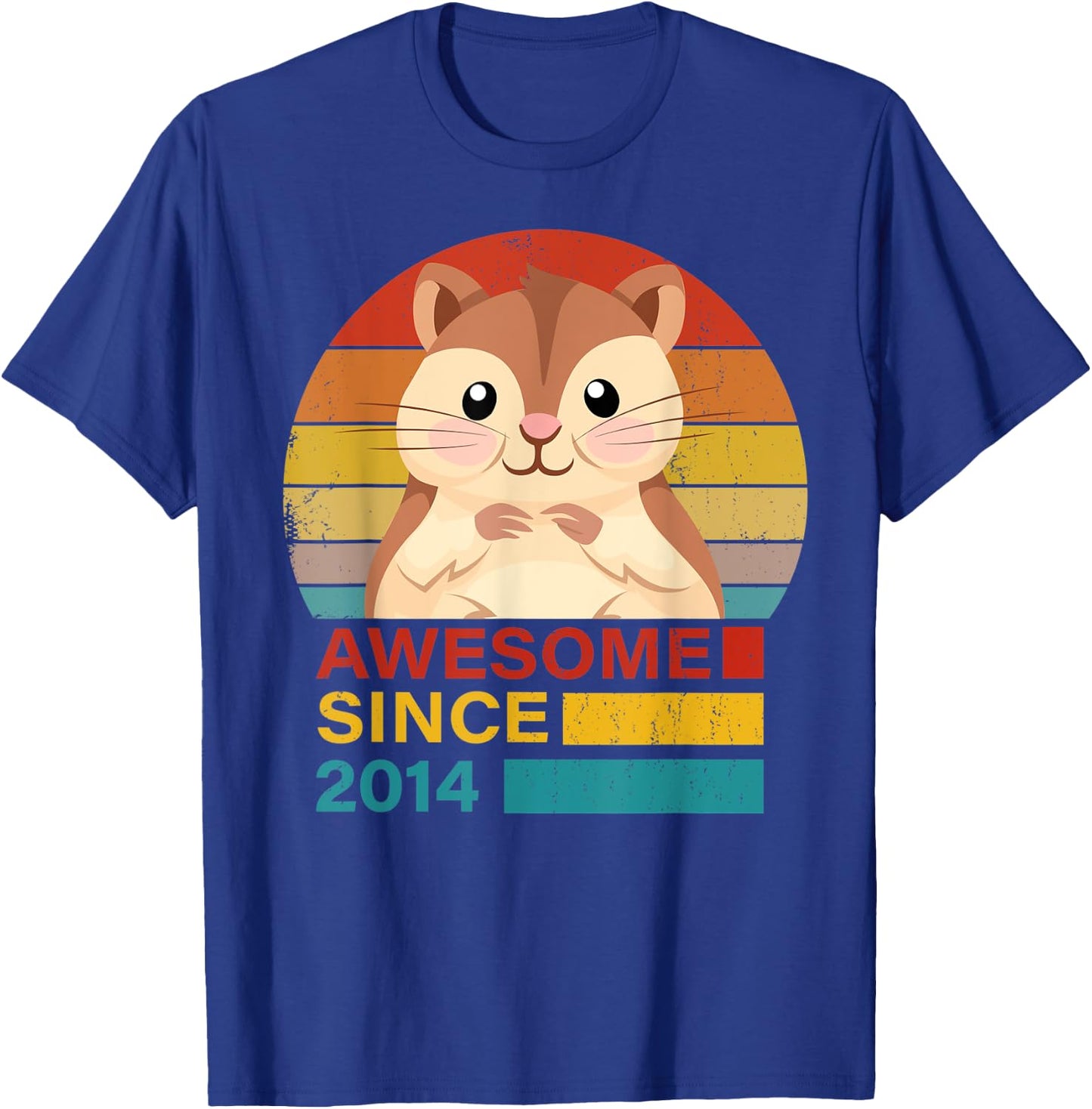Hamster 2014 Birthday Funny Vintage Hamster Retro Sunset Dad T-Shirt - T-Shirt | Royal