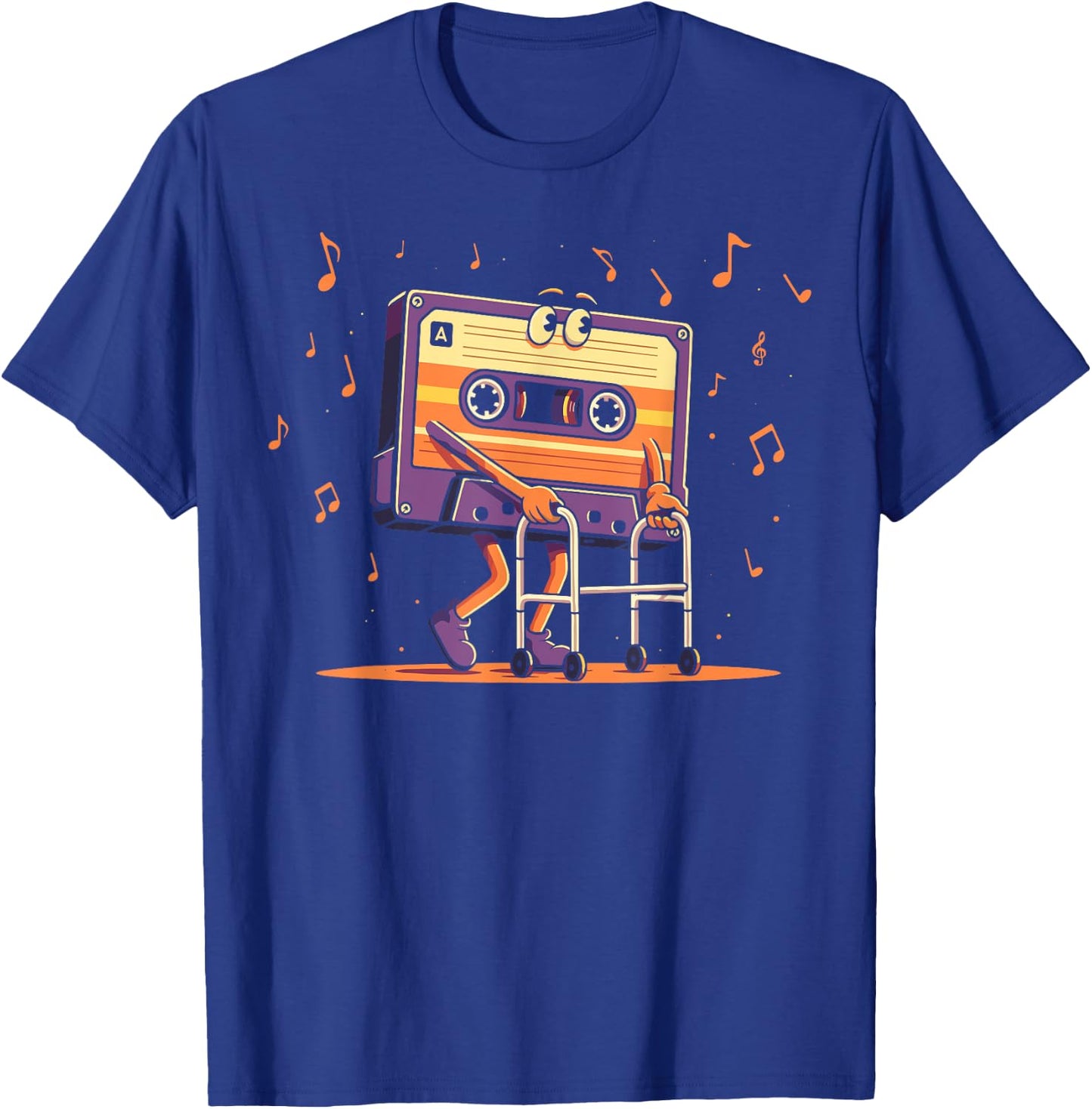 Colorful Cassette Tape with Walker Funny Music Lover T-Shirt - T-Shirt | Royal