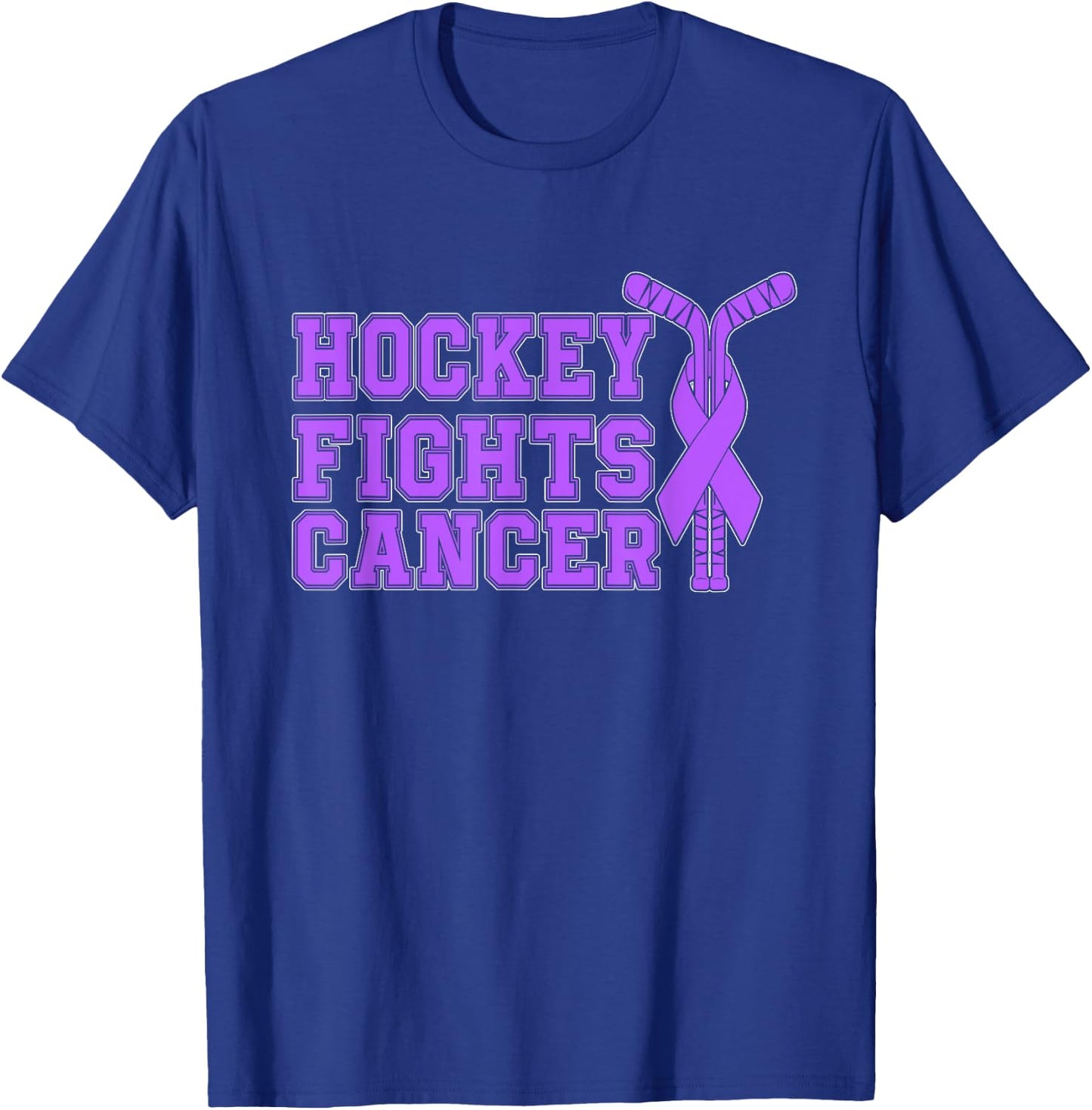 Hockey Fights Cancer Awareness T-Shirt - T-Shirt | Royal