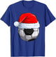 Soccer Ball Santa Hat Christmas Pajama Cool Sport X-Mas T-Shirt - T-Shirt | Royal