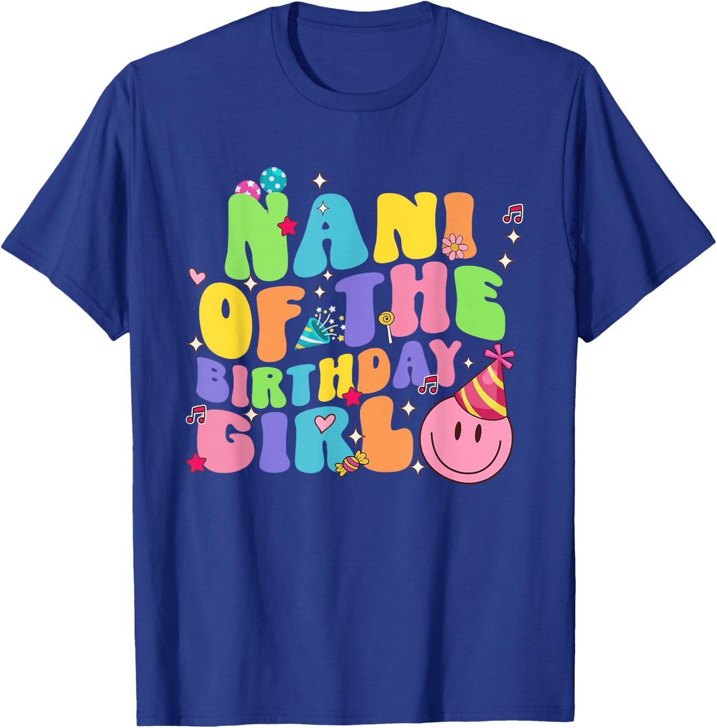 Nani of The Birthday Girl Family Groovy Birthday Party T-Shirt - T-Shirt | Royal