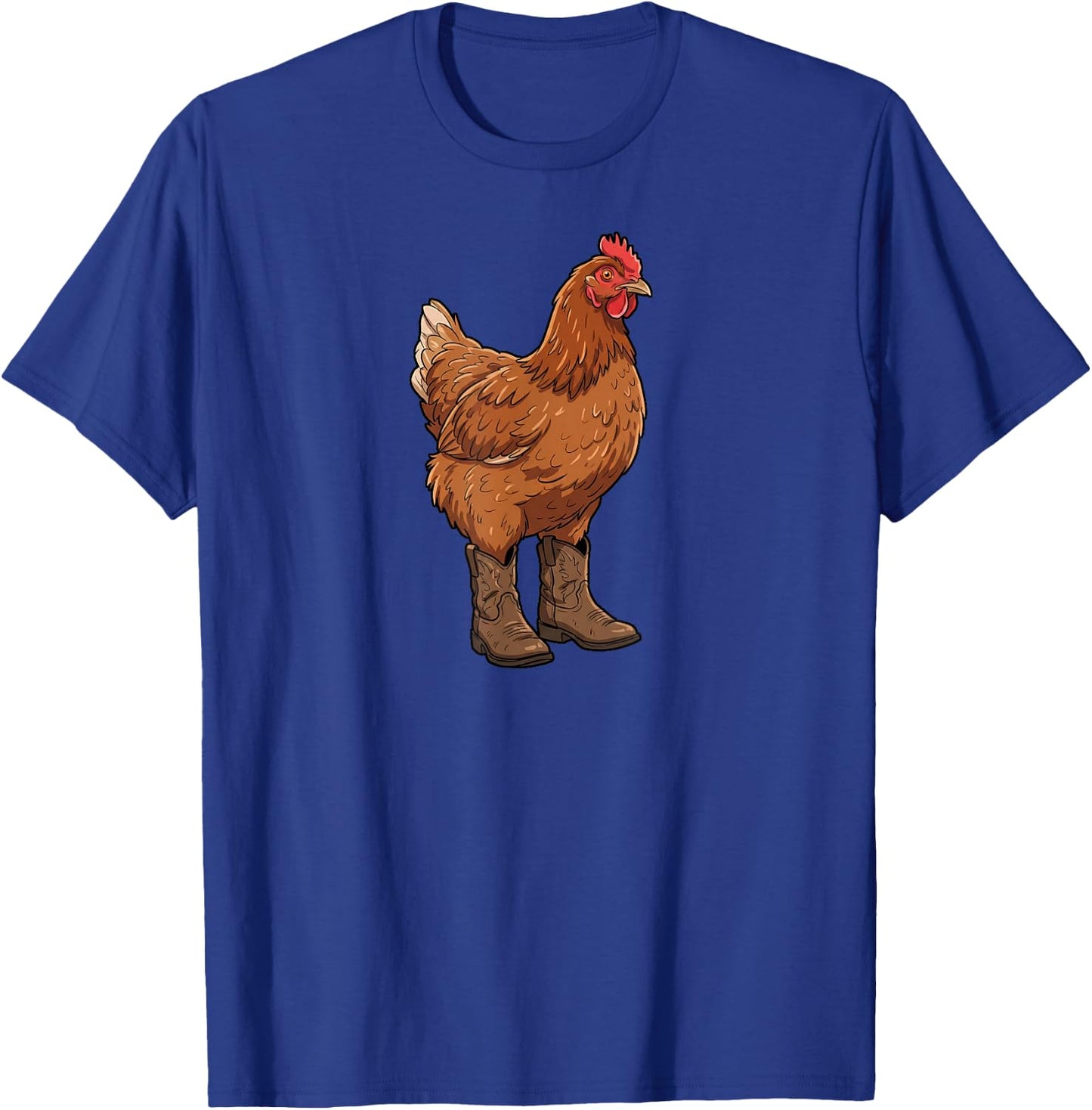 Chicken in Cowboy Boots, Funny T-Shirt - T-Shirt | Royal