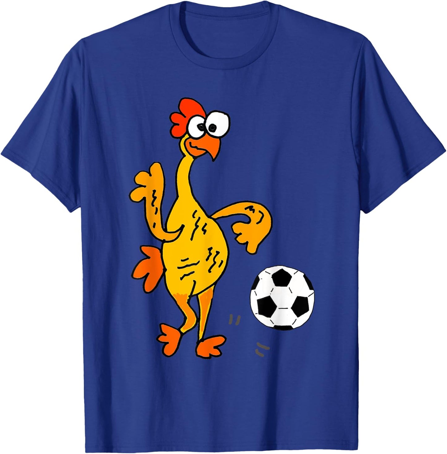 SmileteesSports Funny Rubber Chicken Playing Soccer T-Shirt - T-Shirt | Royal