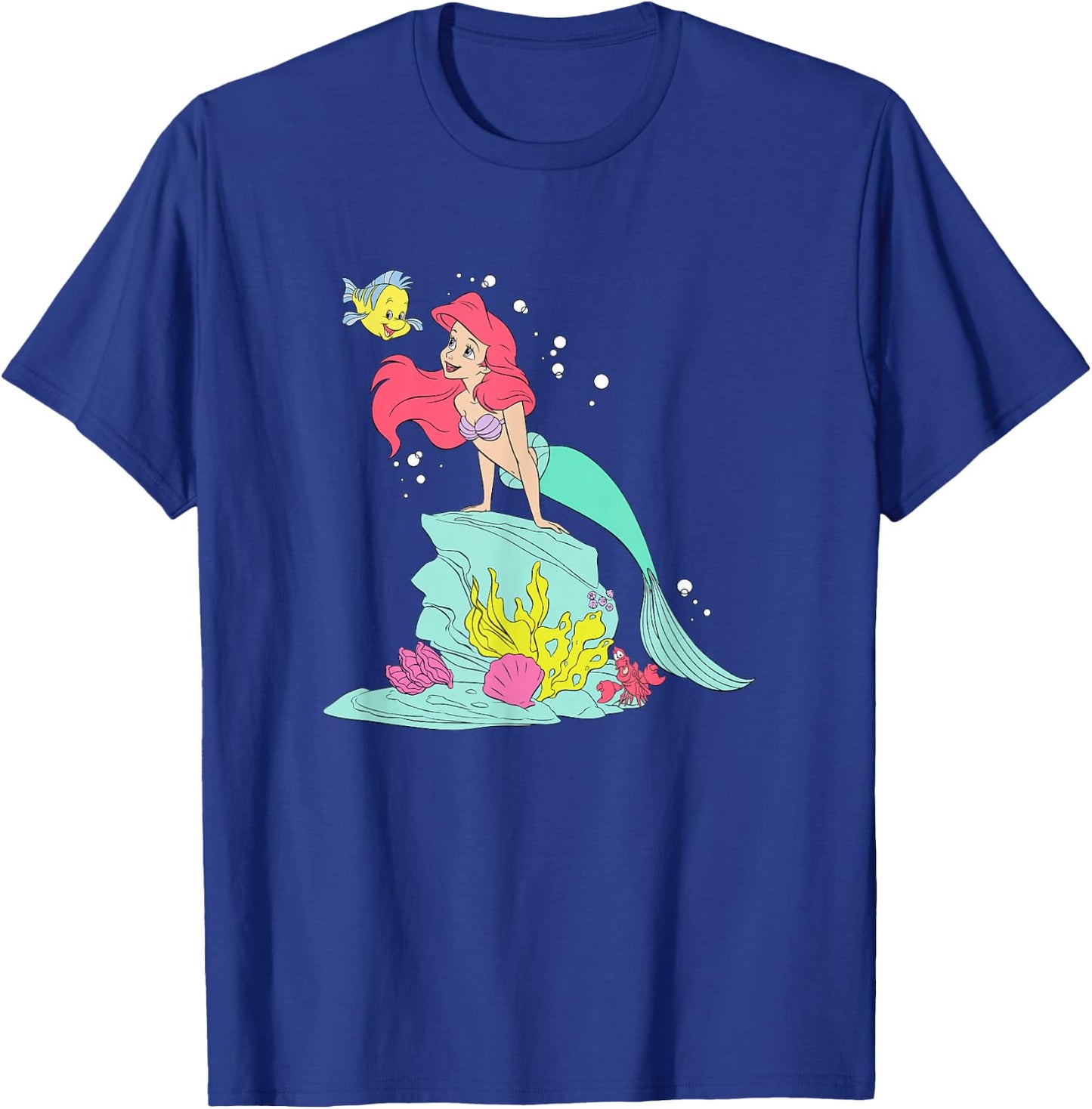 Disney The Little Mermaid Ariel Flounder Sebastian Retro T-Shirt - T-Shirt | Royal