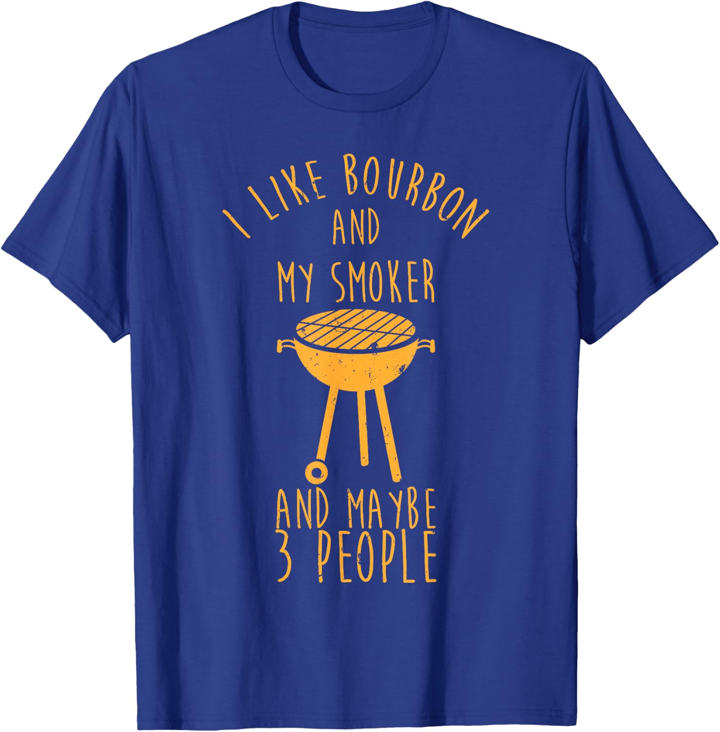 I Like Bourbon And My Smoker - Funny Barbeque T-Shirt - T-Shirt | Royal