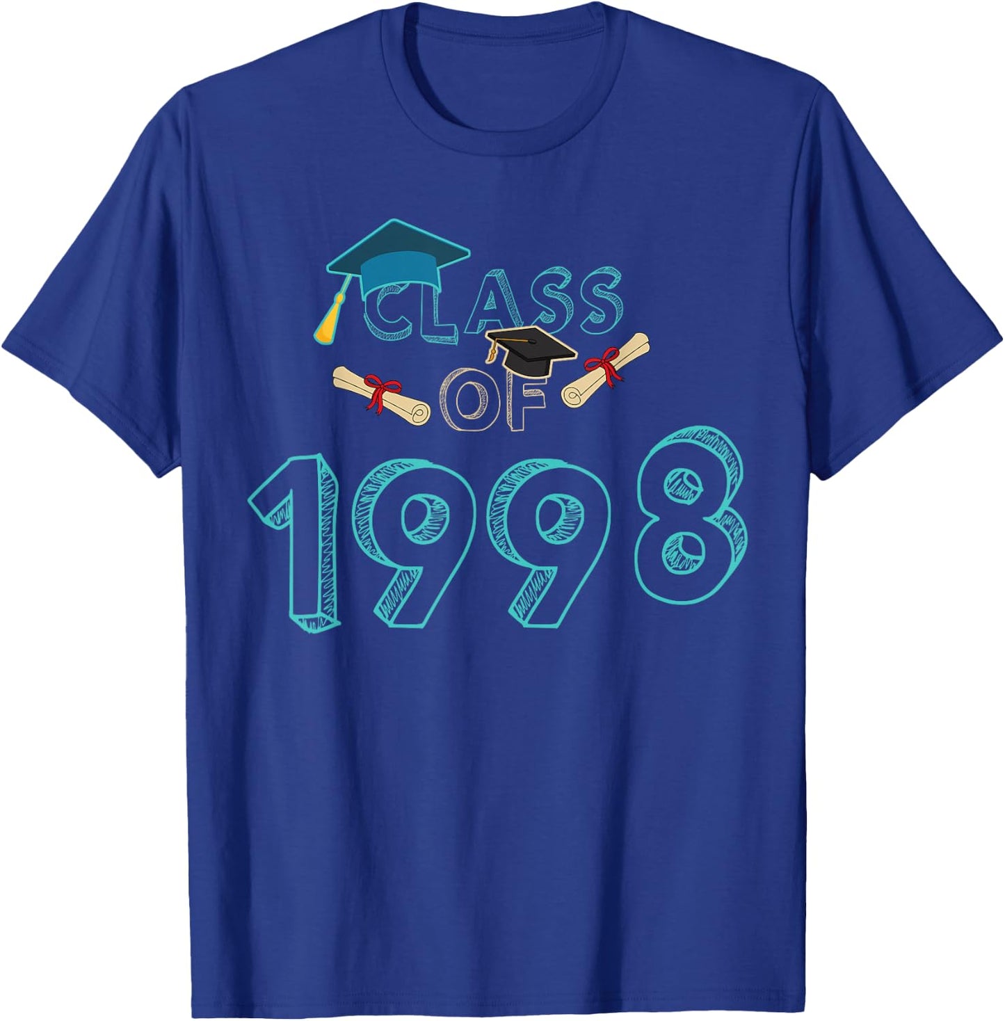 Class Of 1998 Graduation School Reunion Student Teacher Men Women Girls Kids T-Shirt - T-Shirt | Royal
